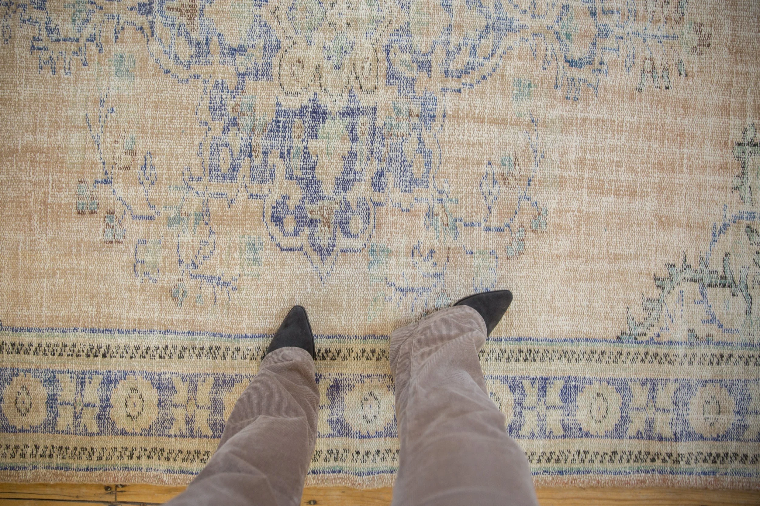 6x9.5 Vintage Distressed Oushak Carpet - Image 2