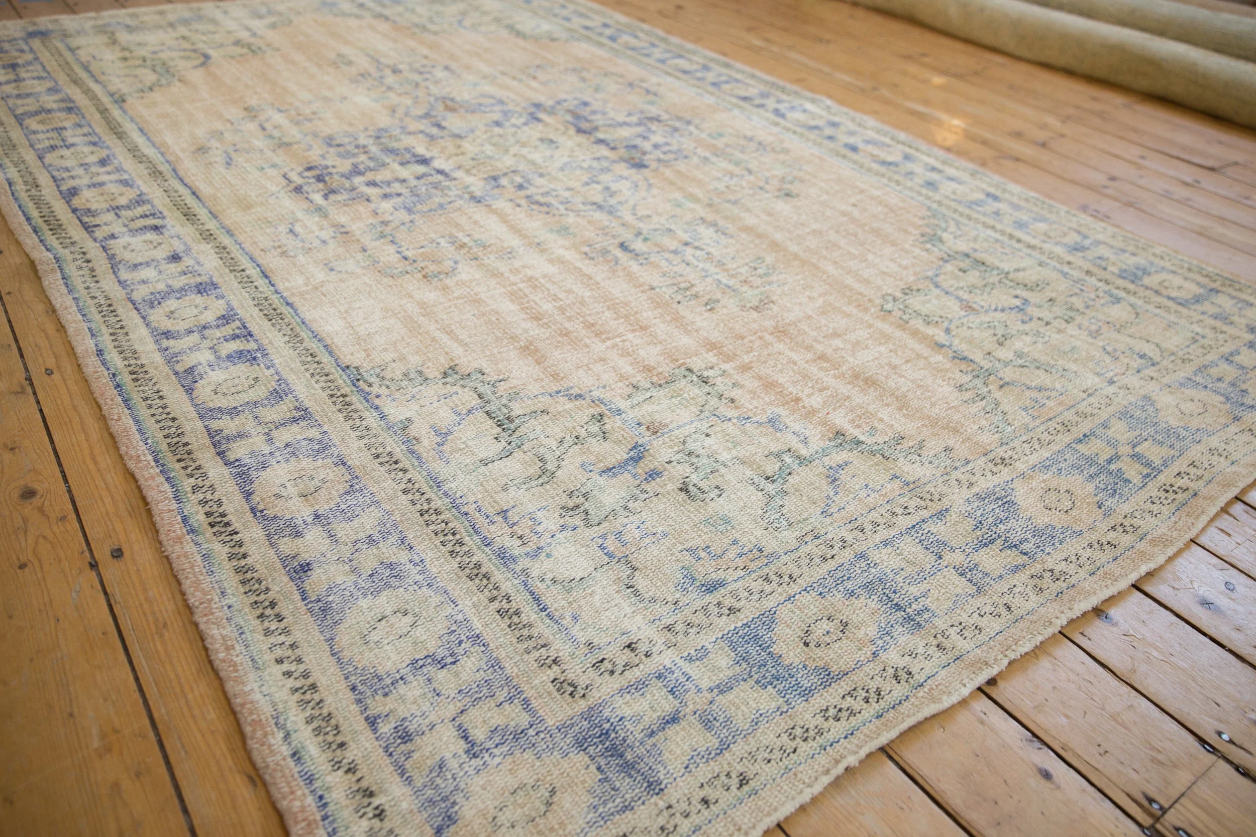 6x9.5 Vintage Distressed Oushak Carpet - Image 4