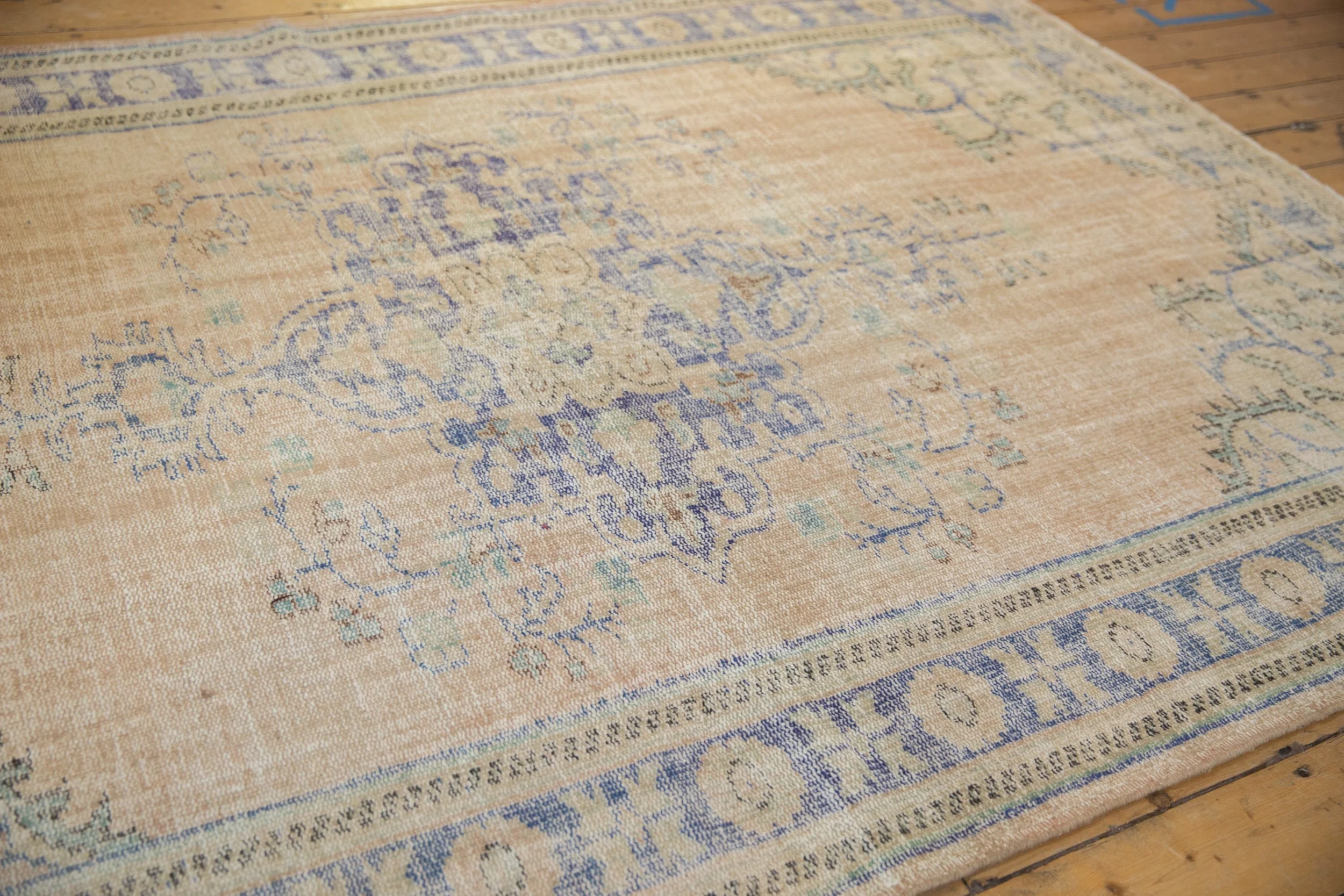 6x9.5 Vintage Distressed Oushak Carpet - Image 5