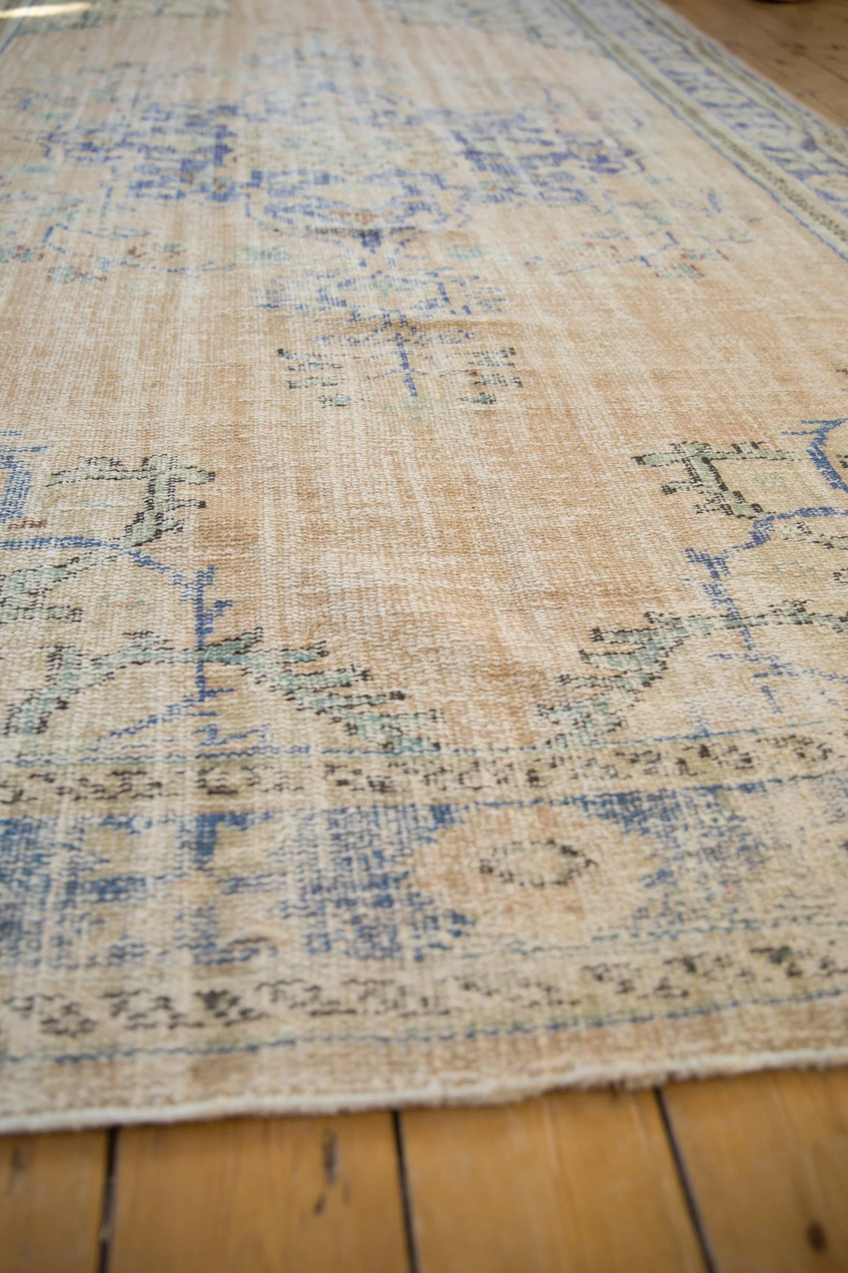 6x9.5 Vintage Distressed Oushak Carpet - Image 6