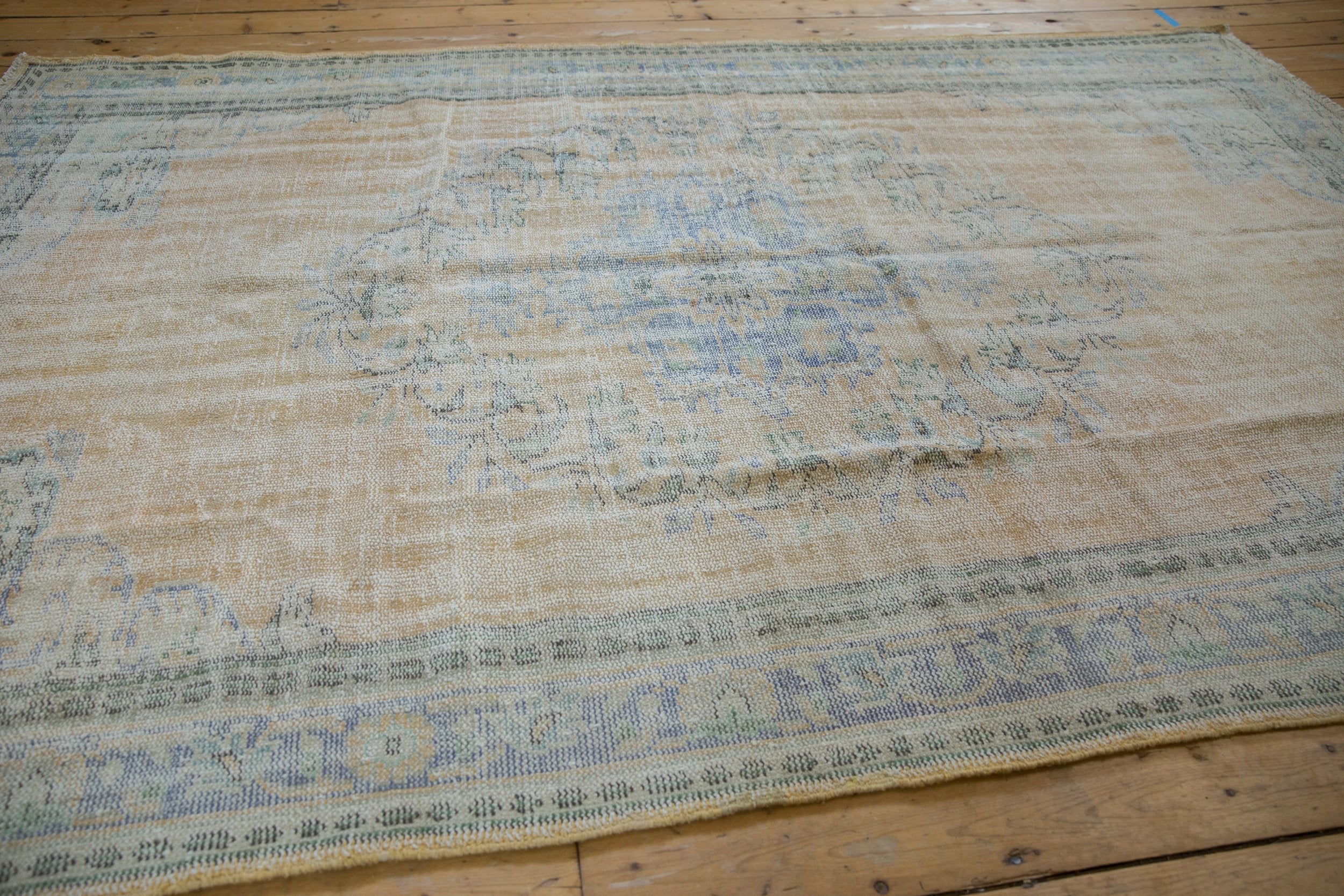 6x9.5 Vintage Distressed Oushak Carpet - Image 10