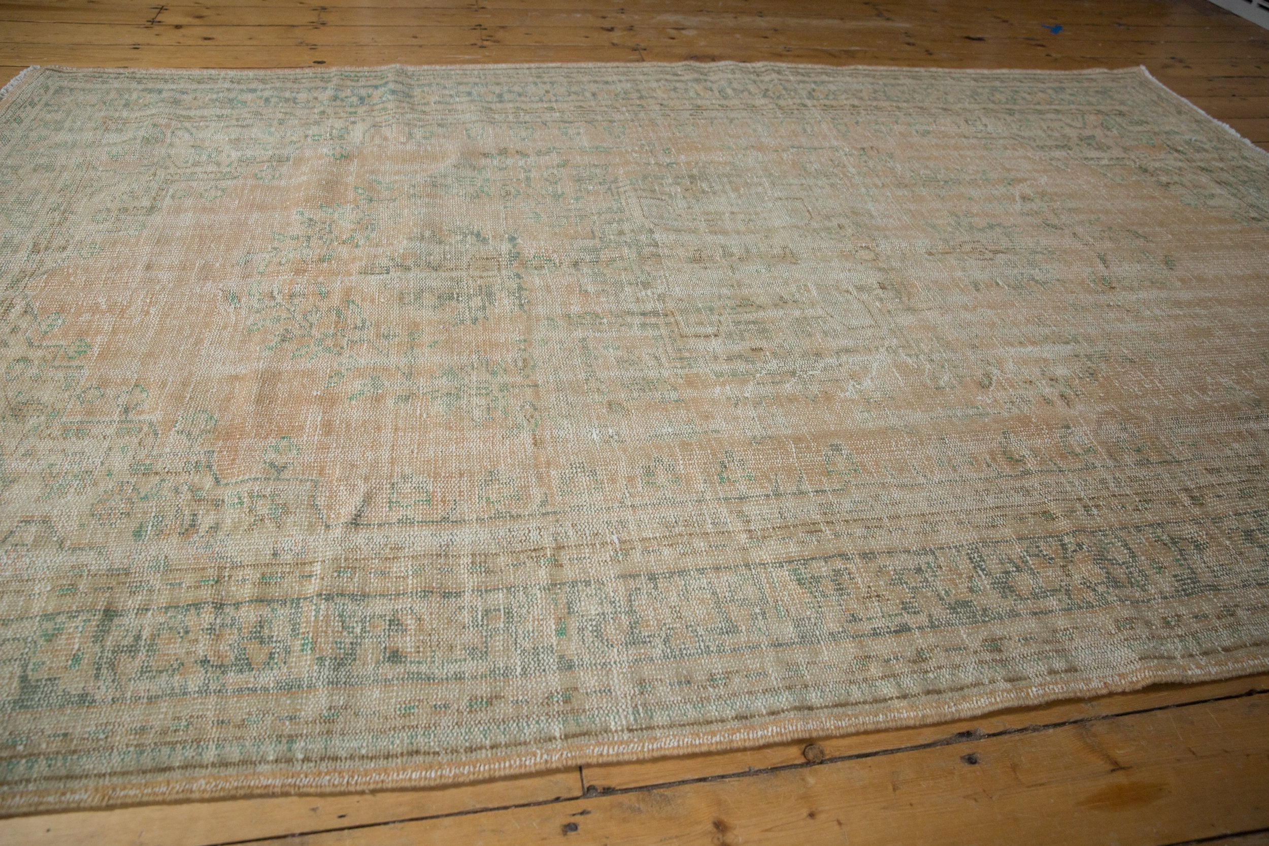 6x9.5 Vintage Distressed Oushak Carpet - Image 6