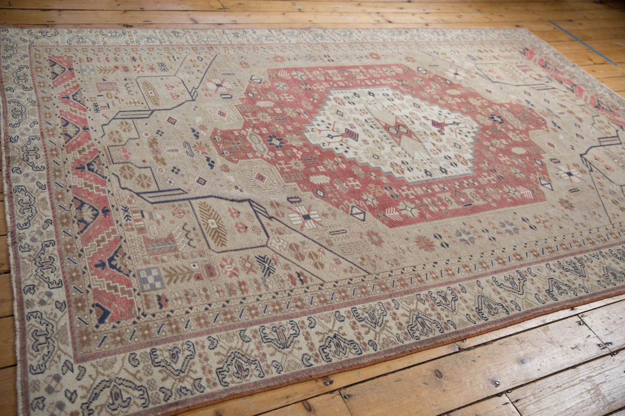 6x9.5 Vintage Distressed Oushak Carpet - Image 12