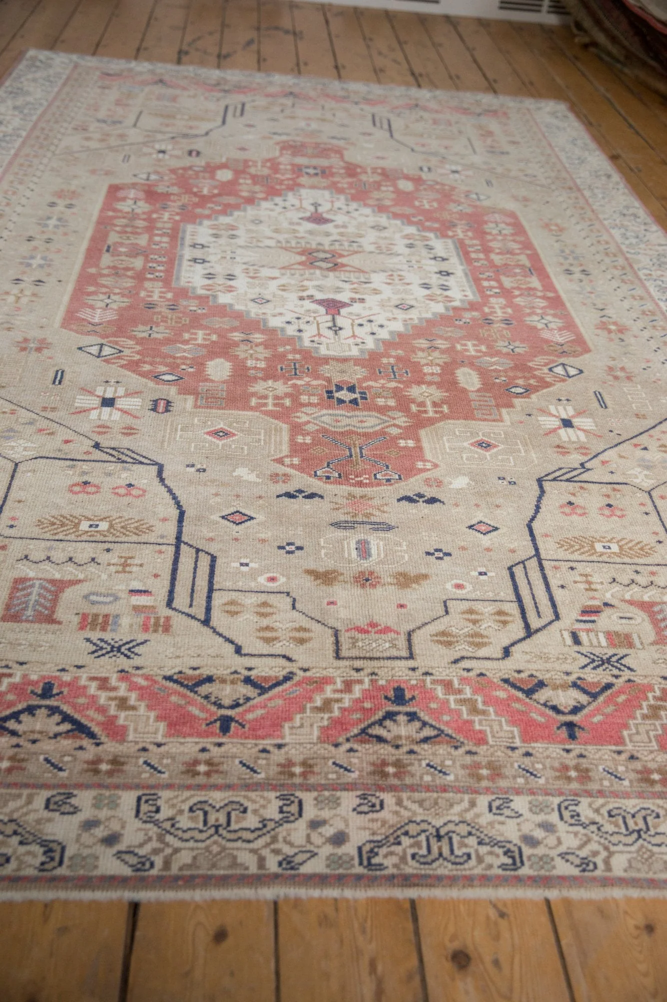 6x9.5 Vintage Distressed Oushak Carpet - Image 5