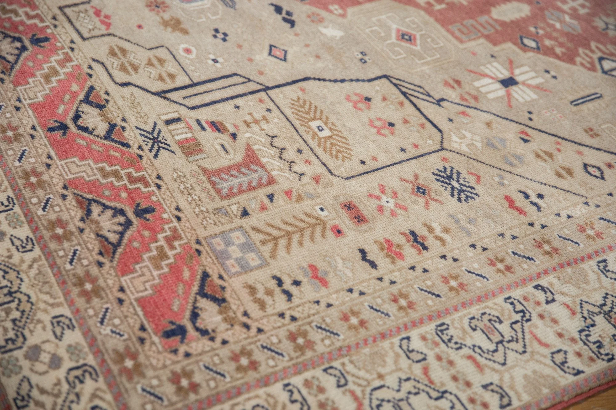 6x9.5 Vintage Distressed Oushak Carpet - Image 8