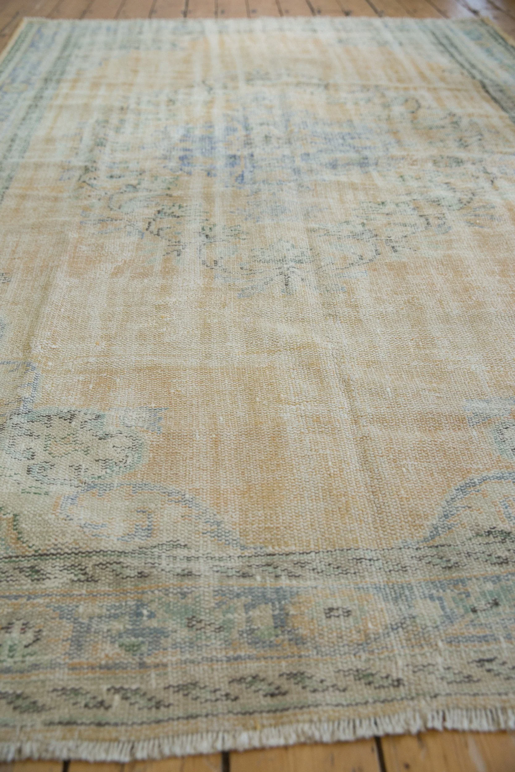 6x9.5 Vintage Distressed Oushak Carpet - Image 3
