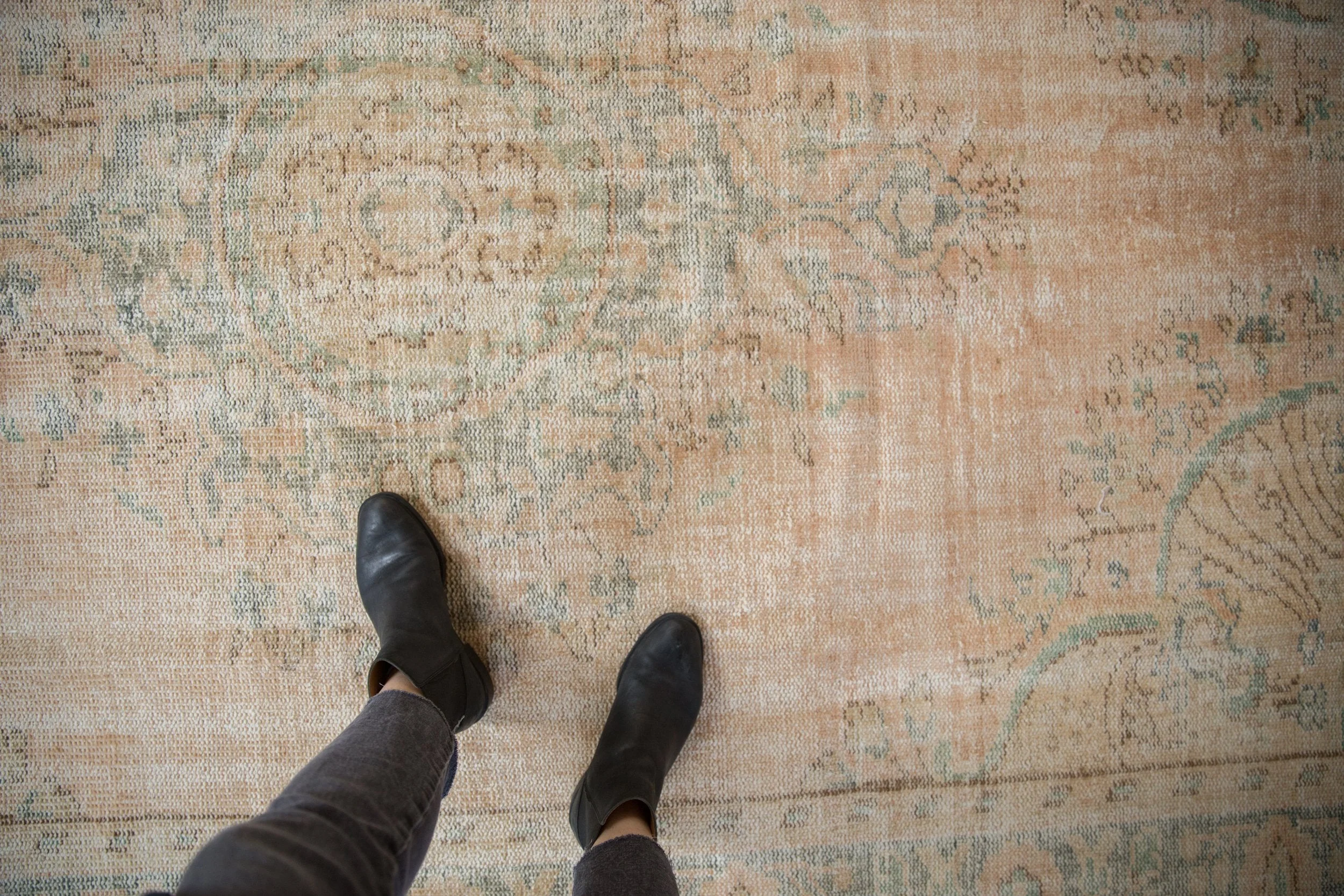 6x9.5 Vintage Distressed Oushak Carpet - Image 2