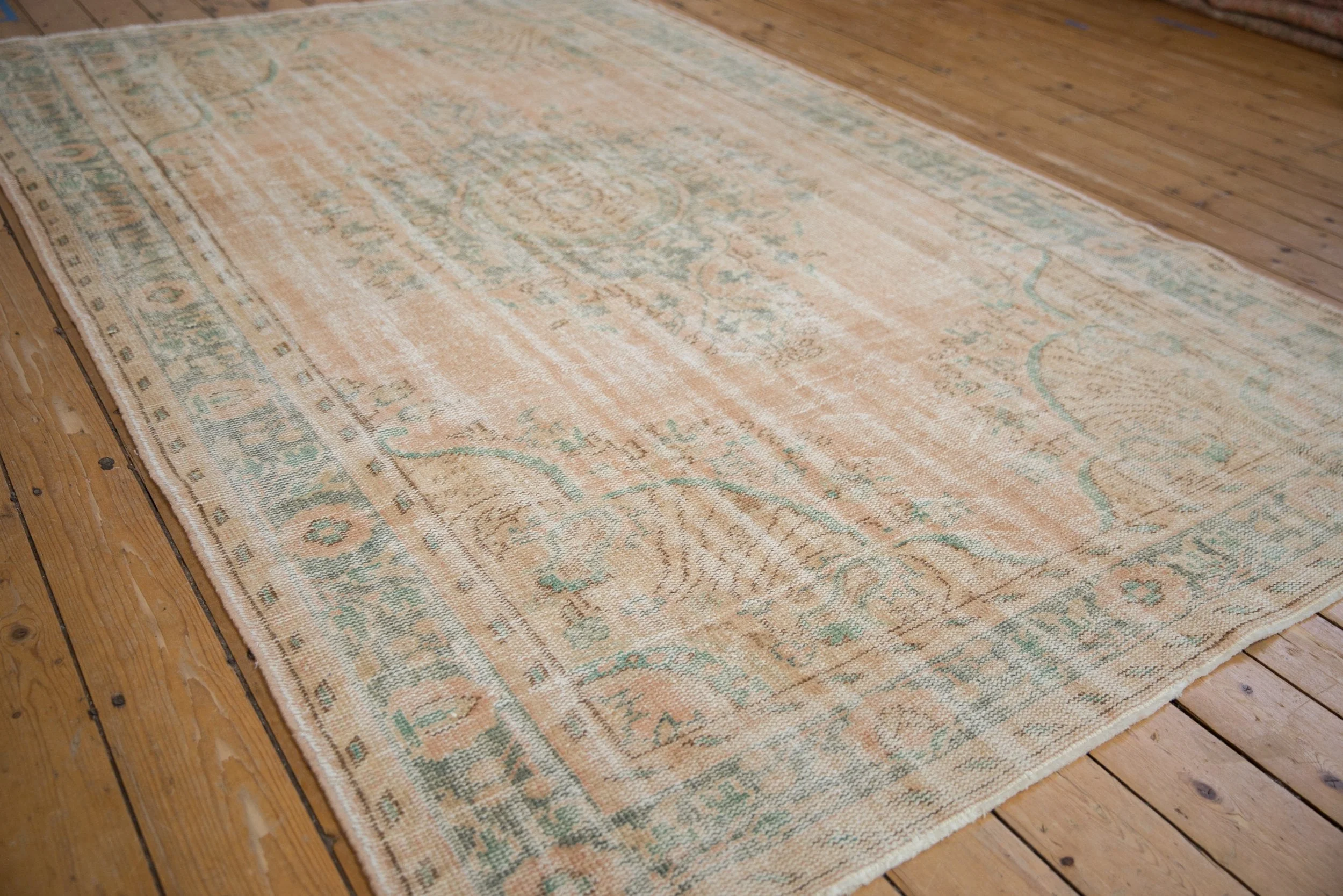 6x9.5 Vintage Distressed Oushak Carpet - Image 3