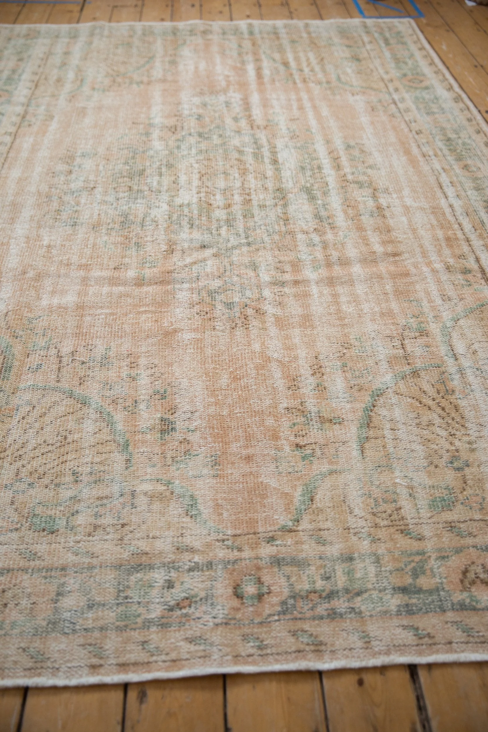 6x9.5 Vintage Distressed Oushak Carpet - Image 6