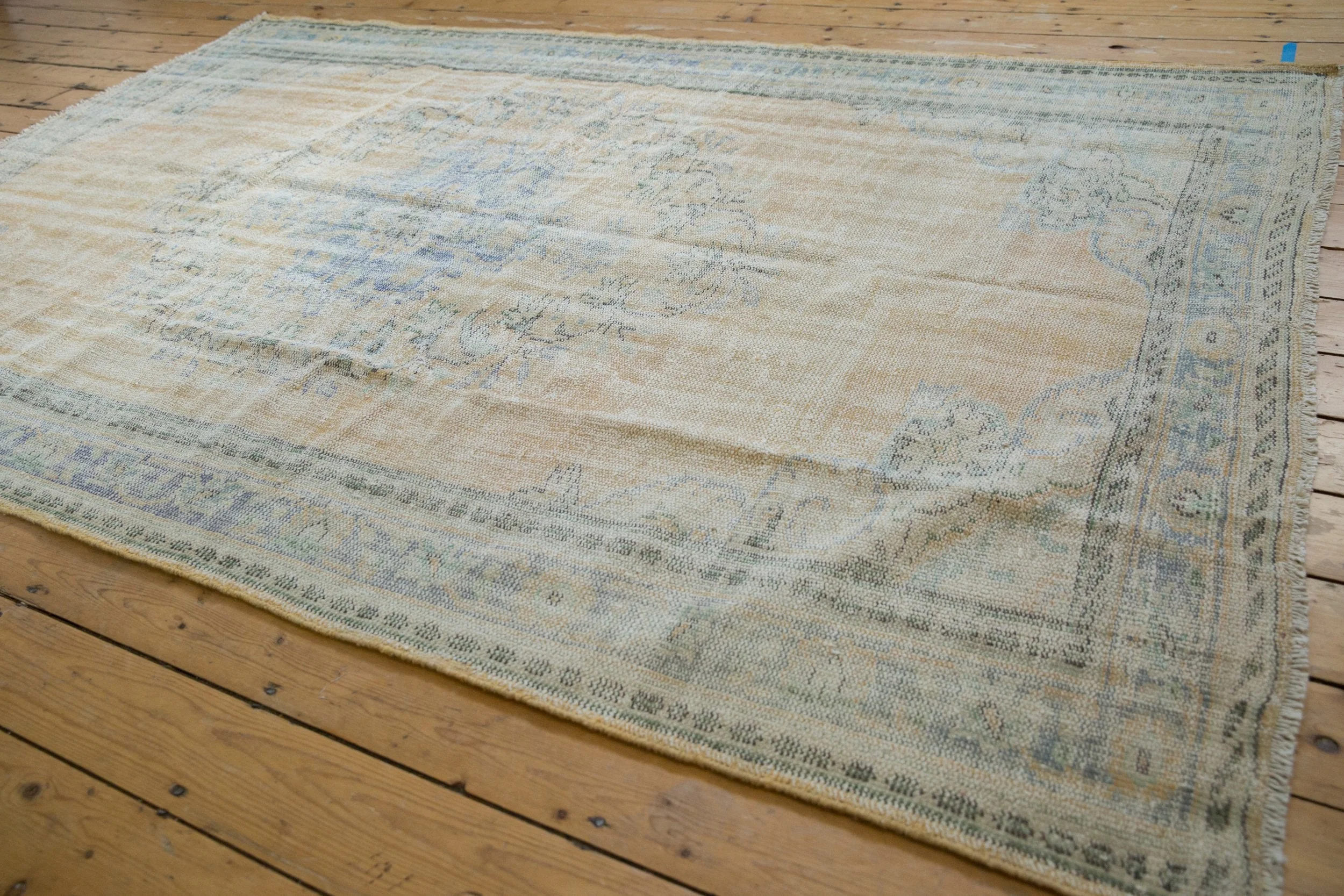 6x9.5 Vintage Distressed Oushak Carpet - Image 5