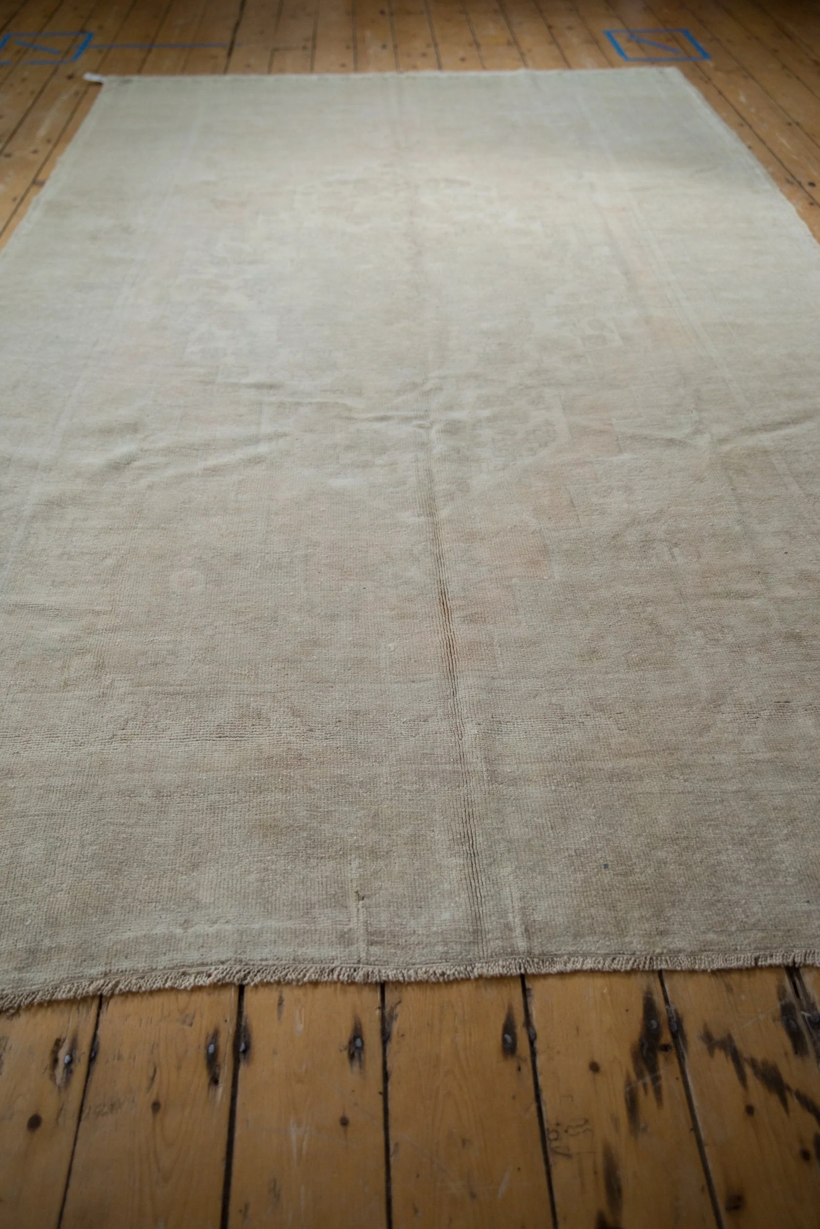 6x9.5 Vintage Distressed Oushak Carpet - Image 8