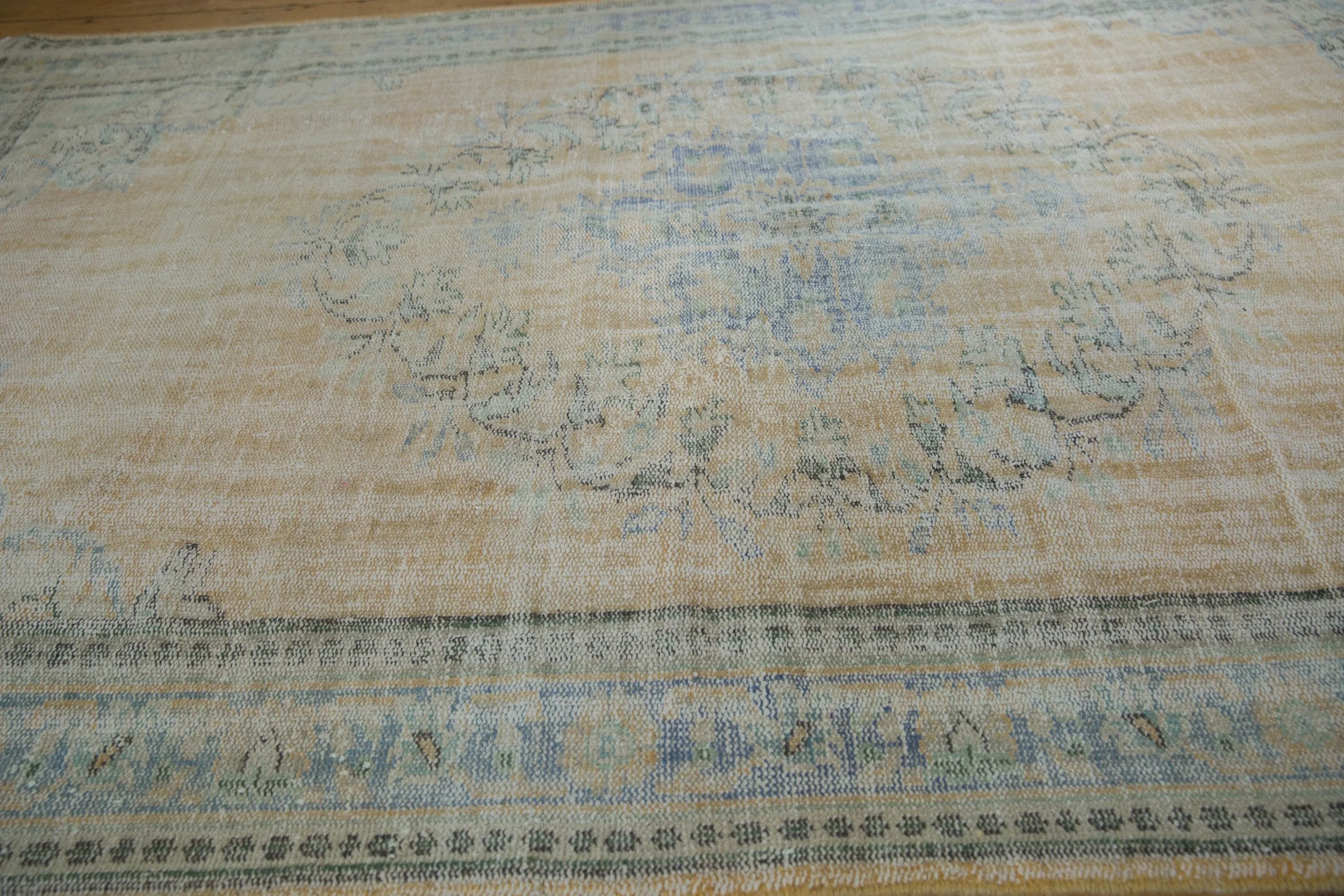 6x9.5 Vintage Distressed Oushak Carpet - Image 6