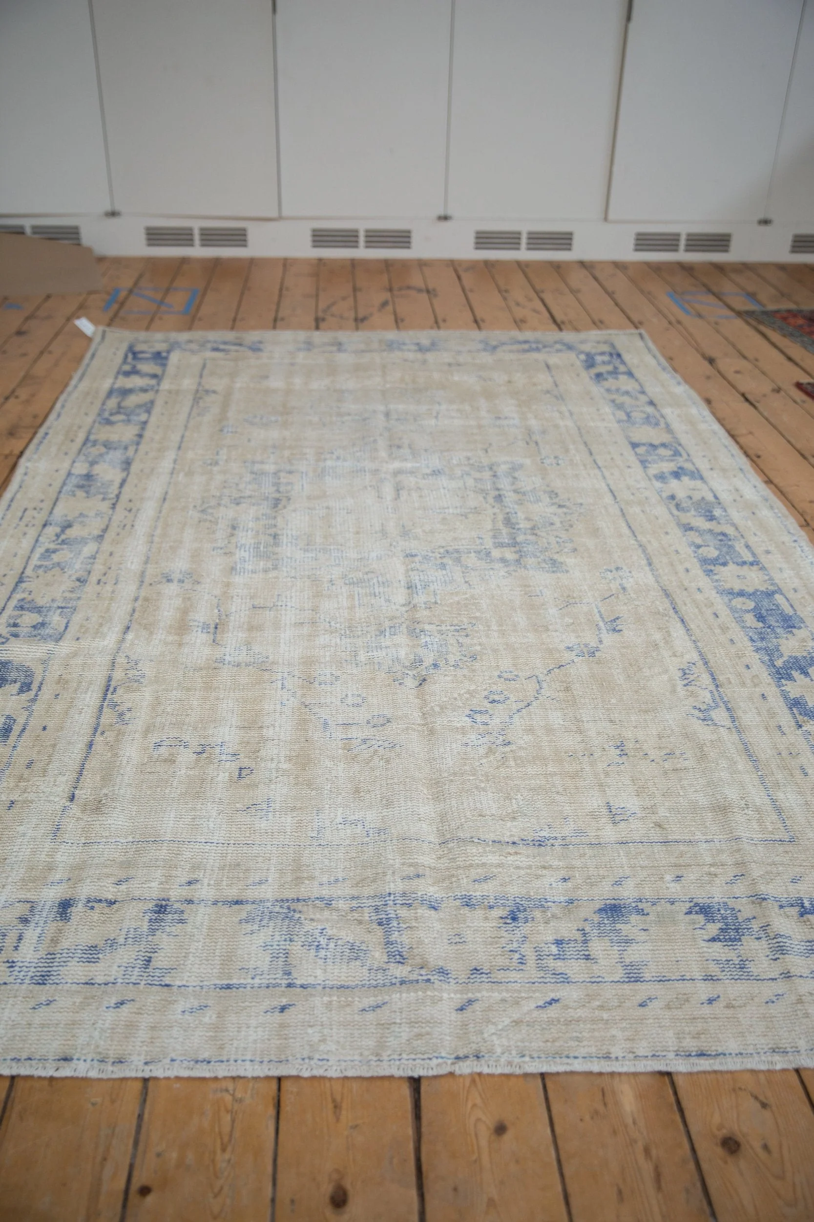 6x9.5 Vintage Distressed Oushak Carpet - Image 5