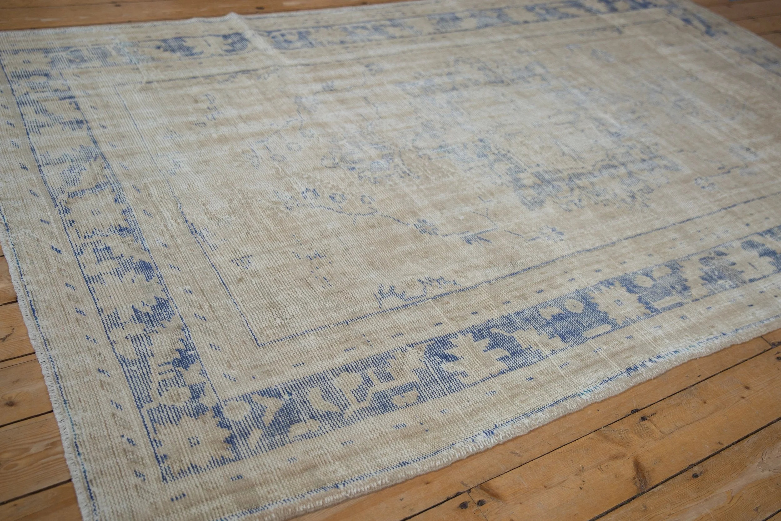 6x9.5 Vintage Distressed Oushak Carpet - Image 7