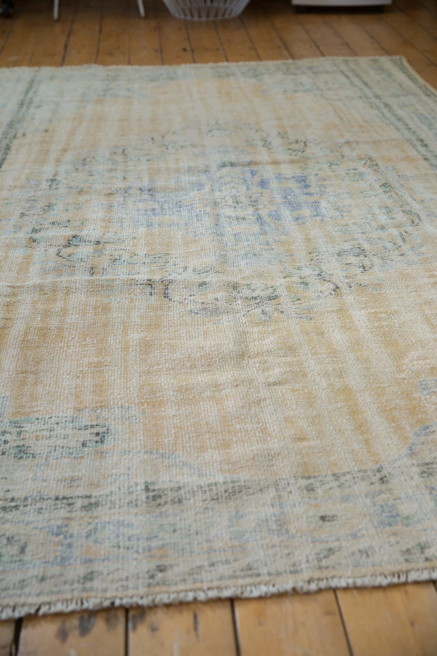 6x9.5 Vintage Distressed Oushak Carpet - Image 7
