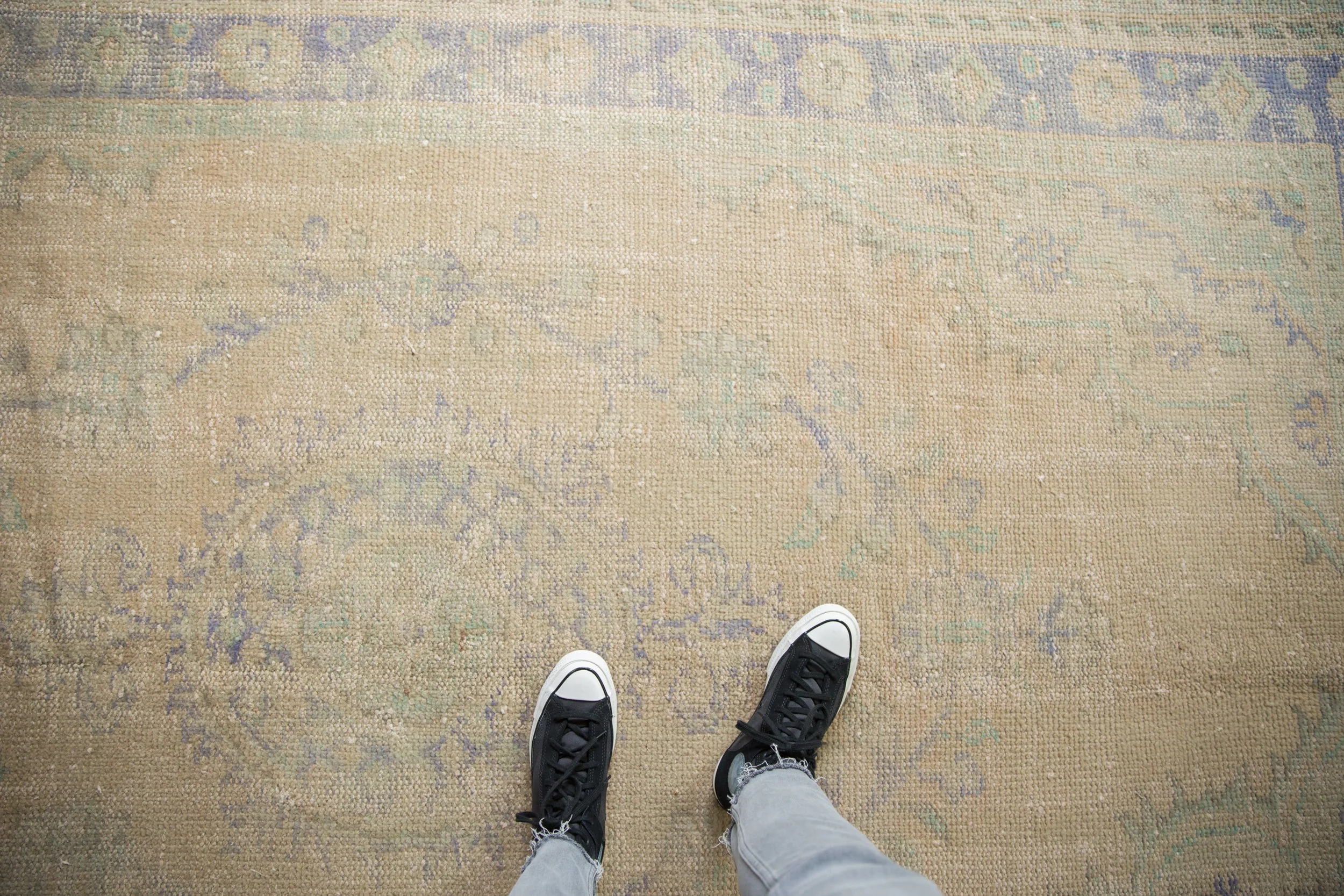 6x9.5 Vintage Distressed Oushak Carpet - Image 2
