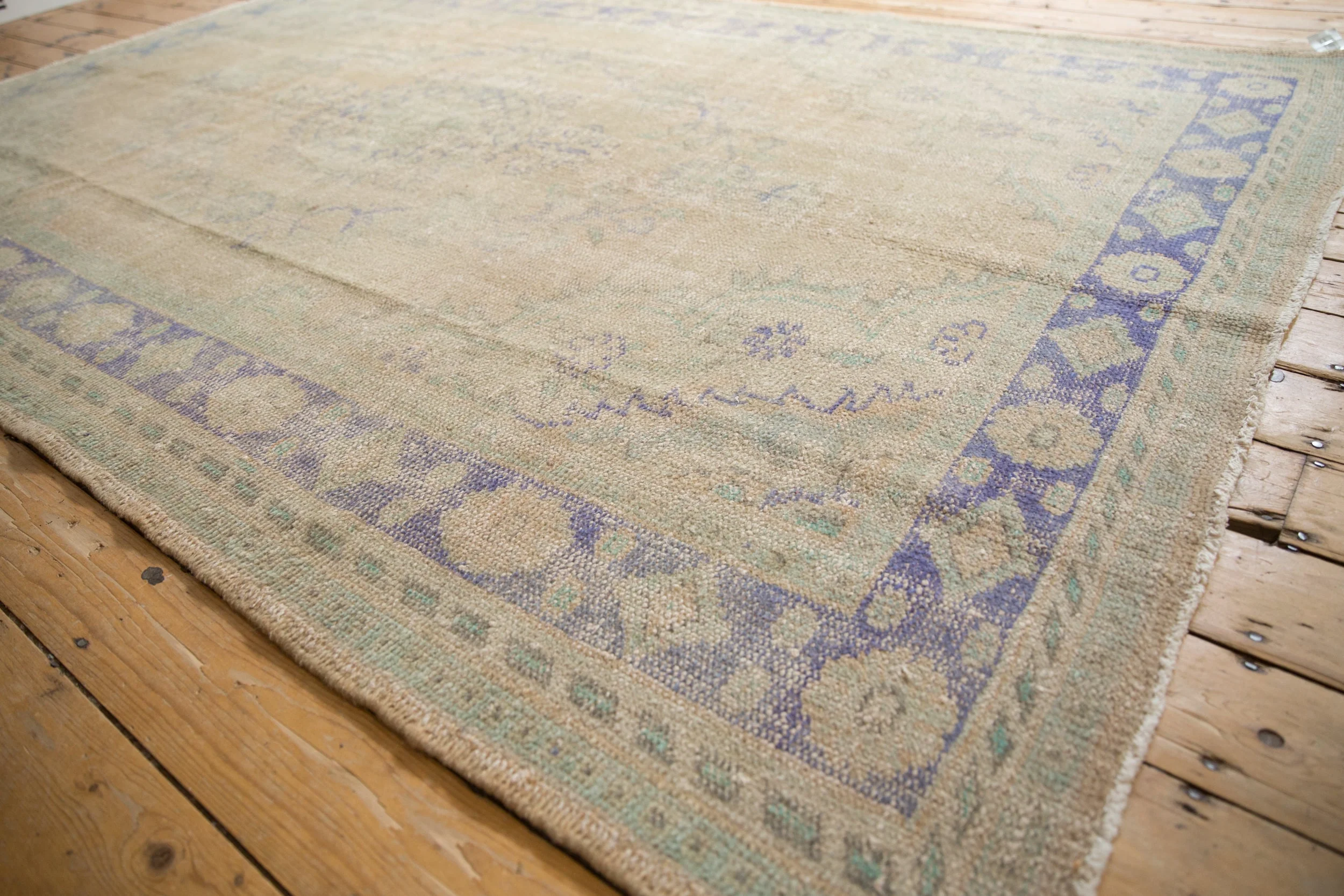 6x9.5 Vintage Distressed Oushak Carpet - Image 3