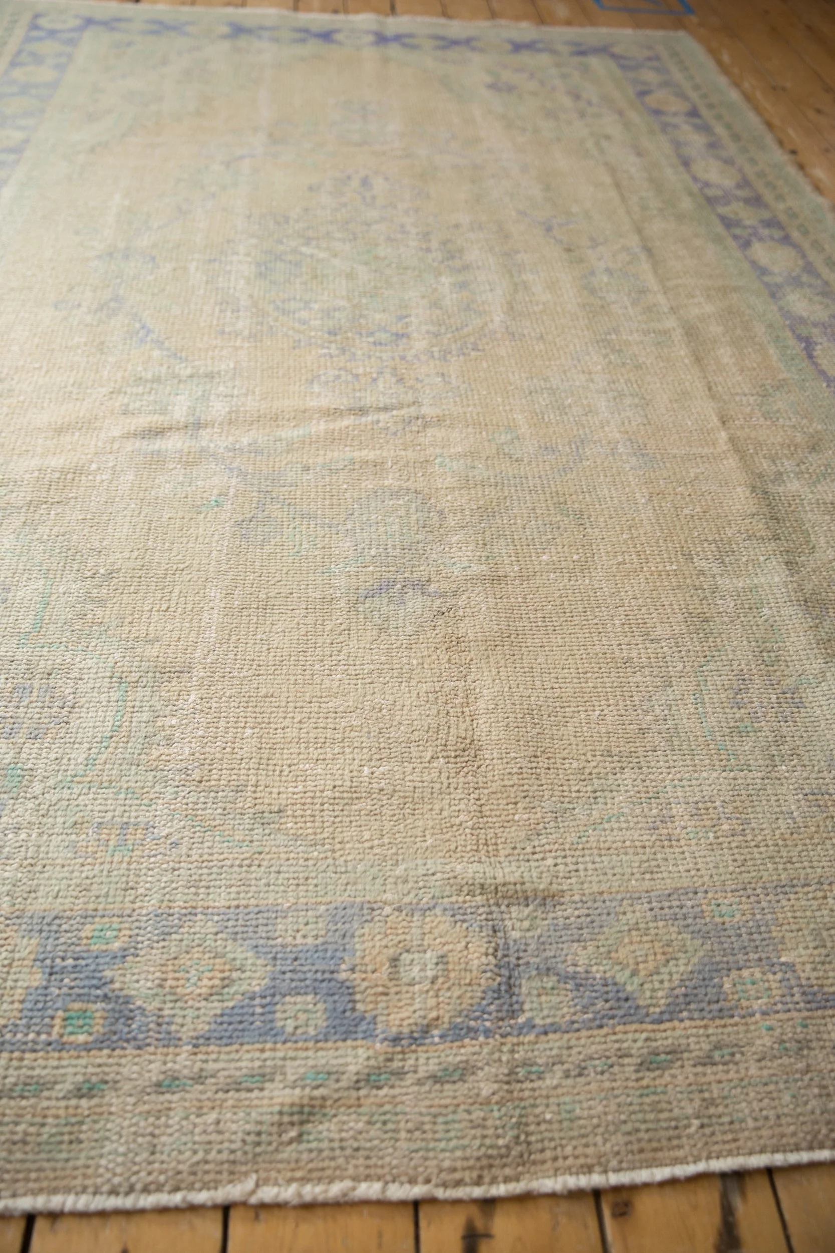 6x9.5 Vintage Distressed Oushak Carpet - Image 7