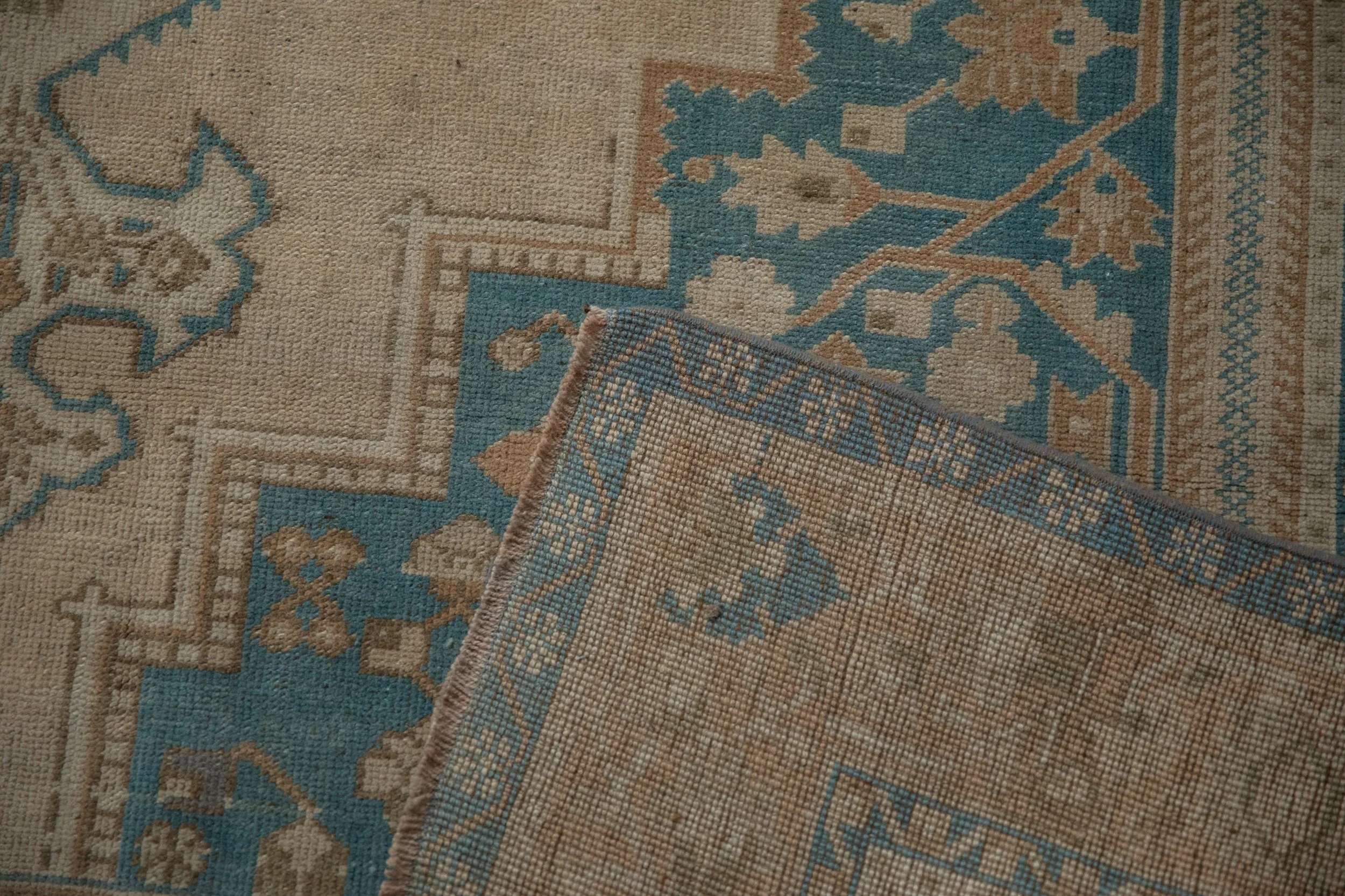 6x9.5 Vintage Distressed Oushak Carpet - Image 11