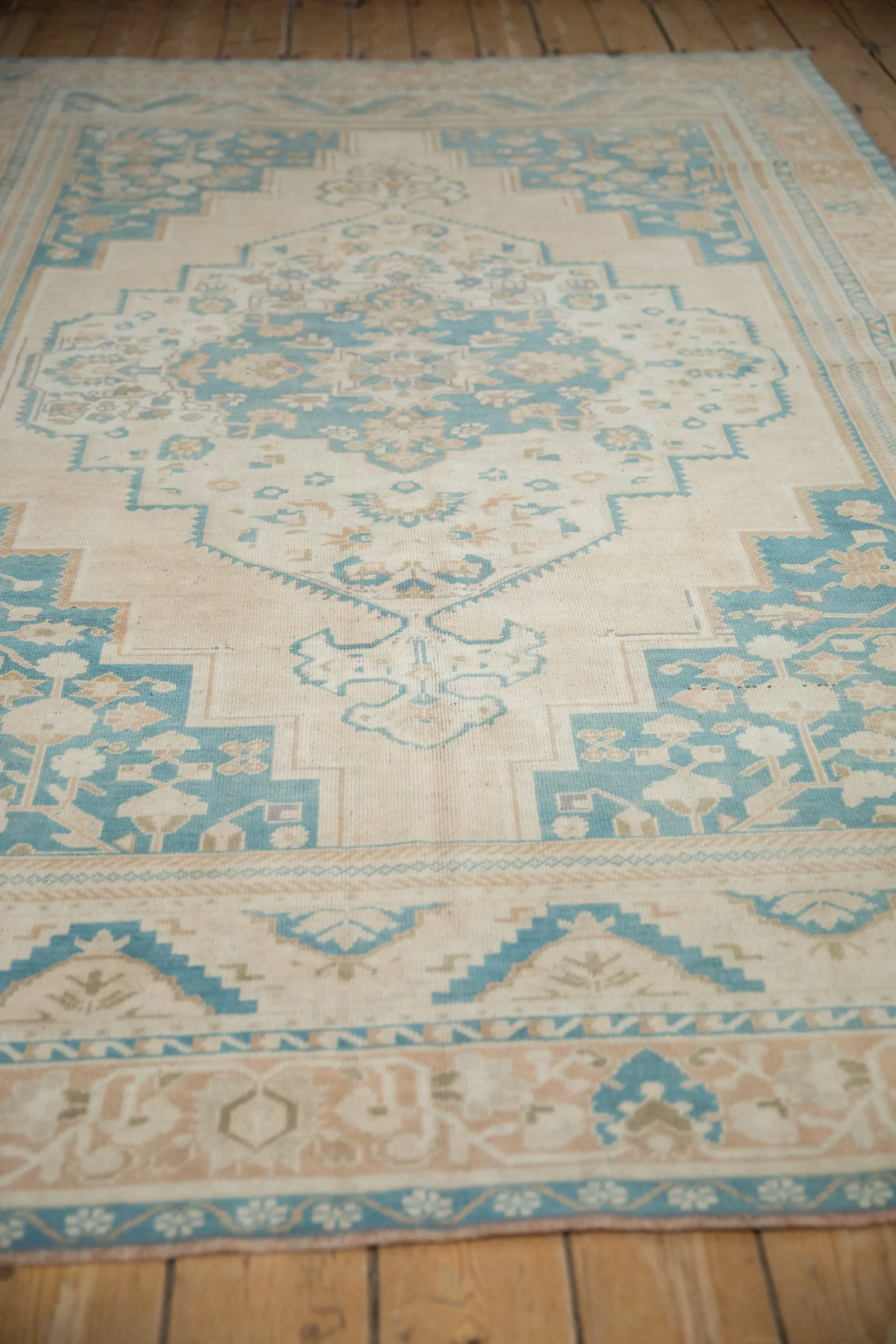 6x9.5 Vintage Distressed Oushak Carpet - Image 5