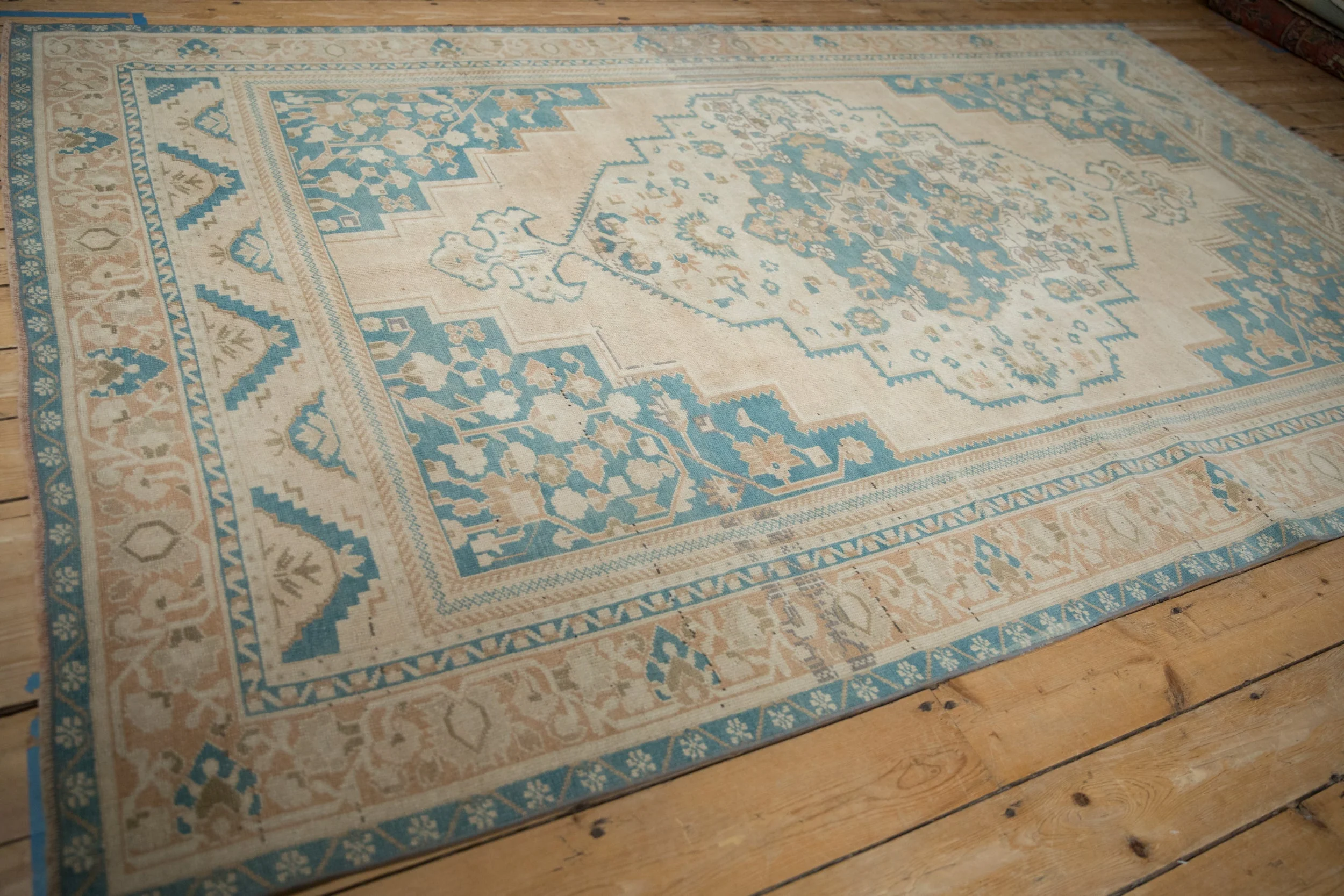 6x9.5 Vintage Distressed Oushak Carpet - Image 6