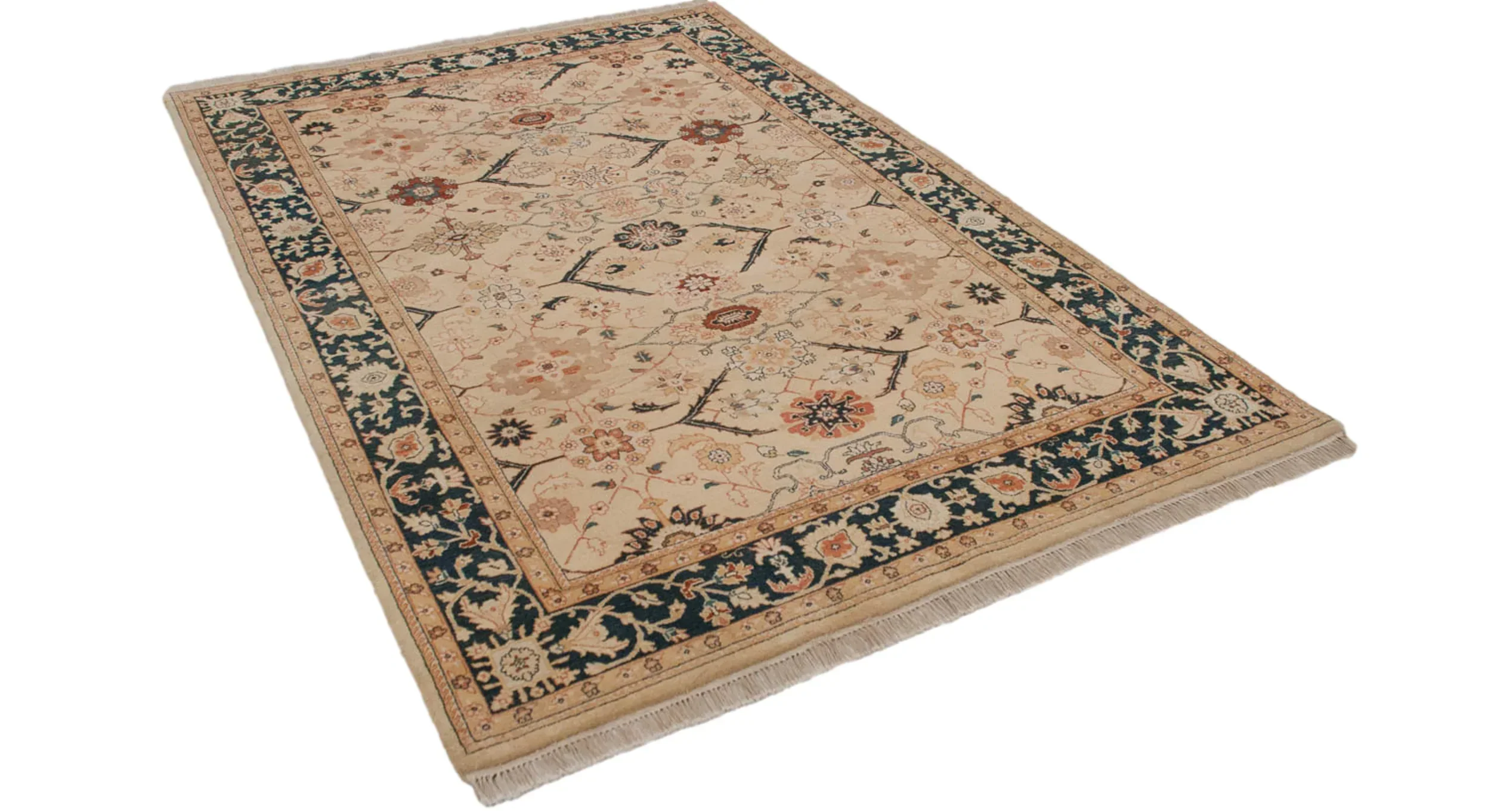 6x9.5 Vintage Indian Bijar Design Carpet - Image 3