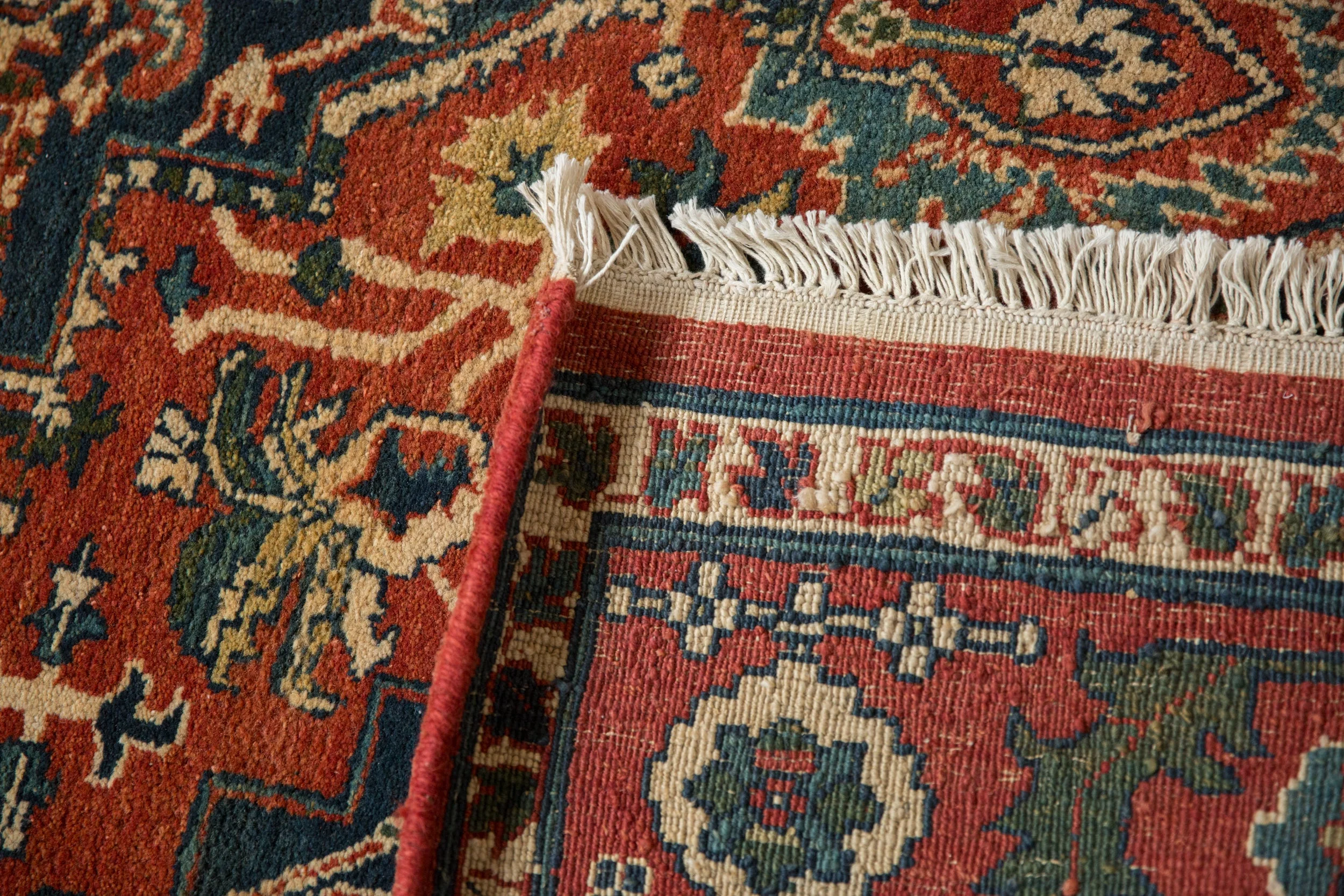 6x9.5 Vintage Indian Heriz Design Carpet - Image 12
