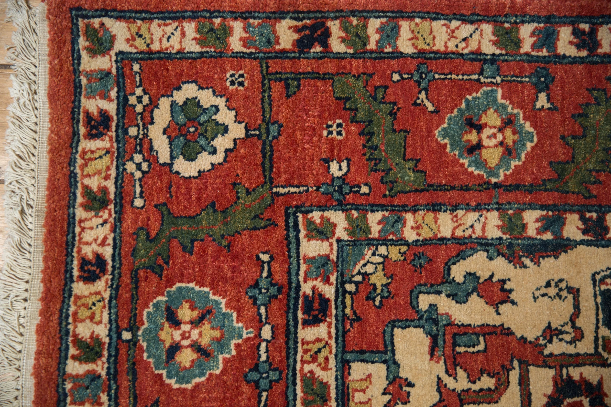 6x9.5 Vintage Indian Heriz Design Carpet - Image 3
