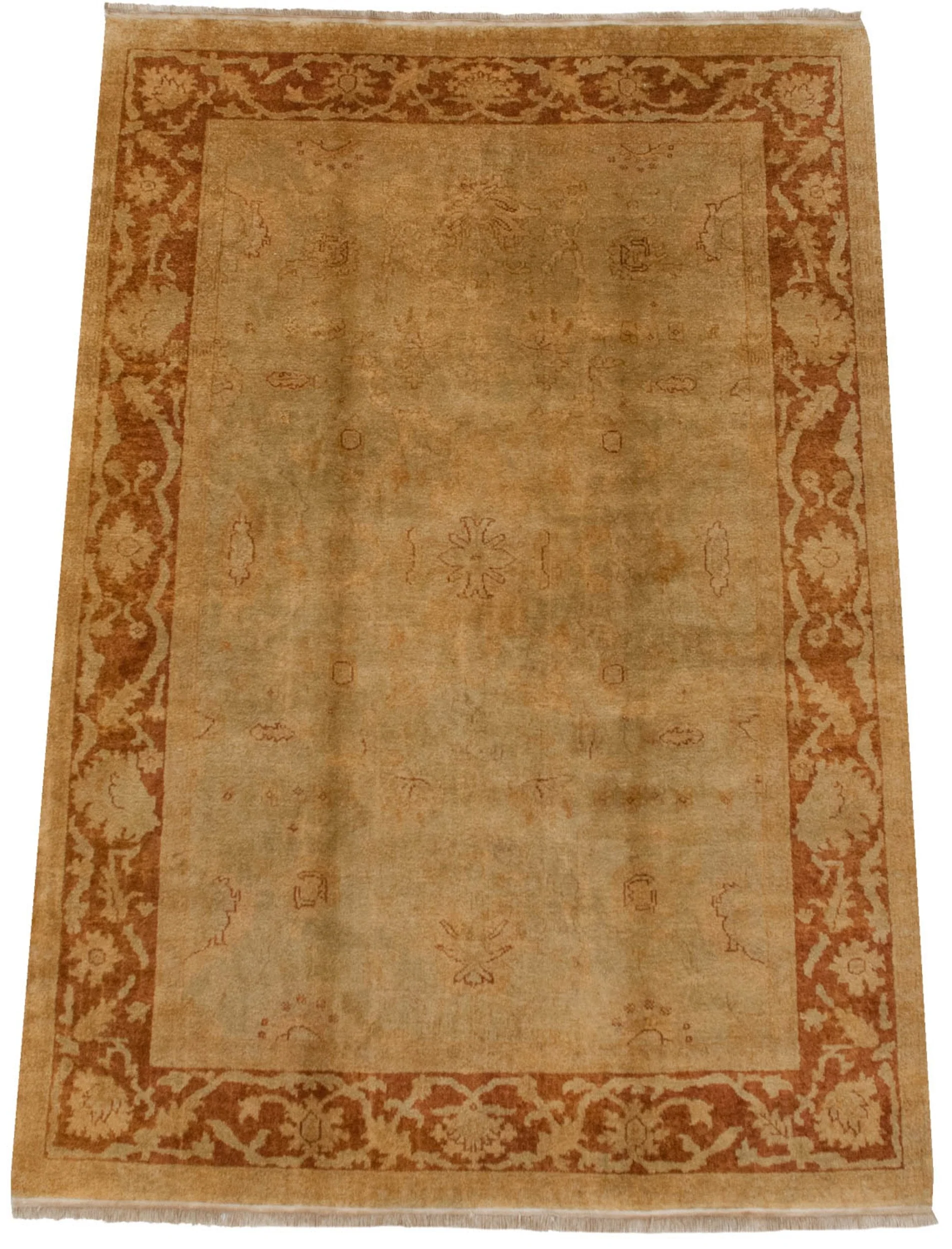 6x9 New Gold Wash Indian Oushak Design Carpet - Image 2
