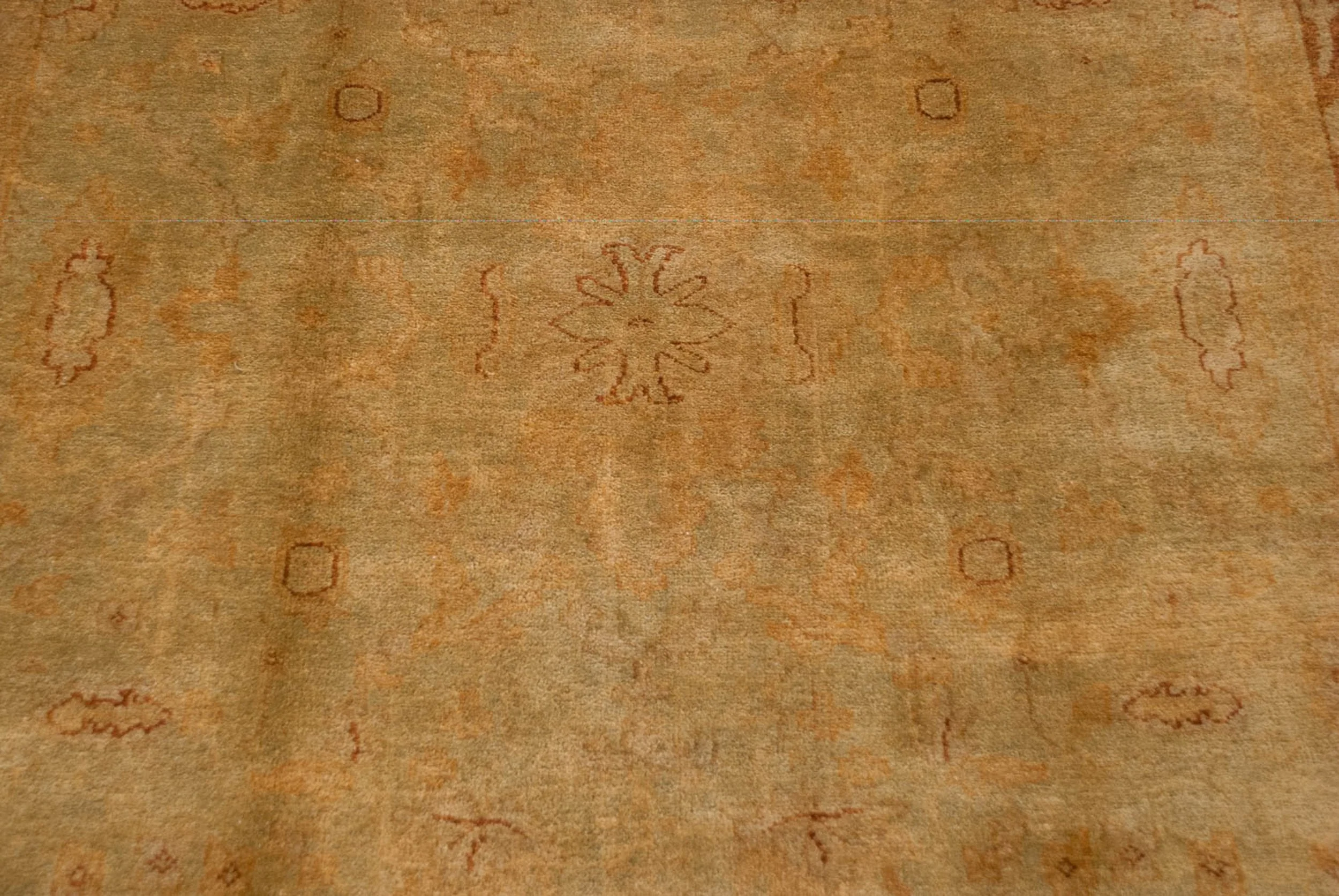 6x9 New Gold Wash Indian Oushak Design Carpet - Image 3