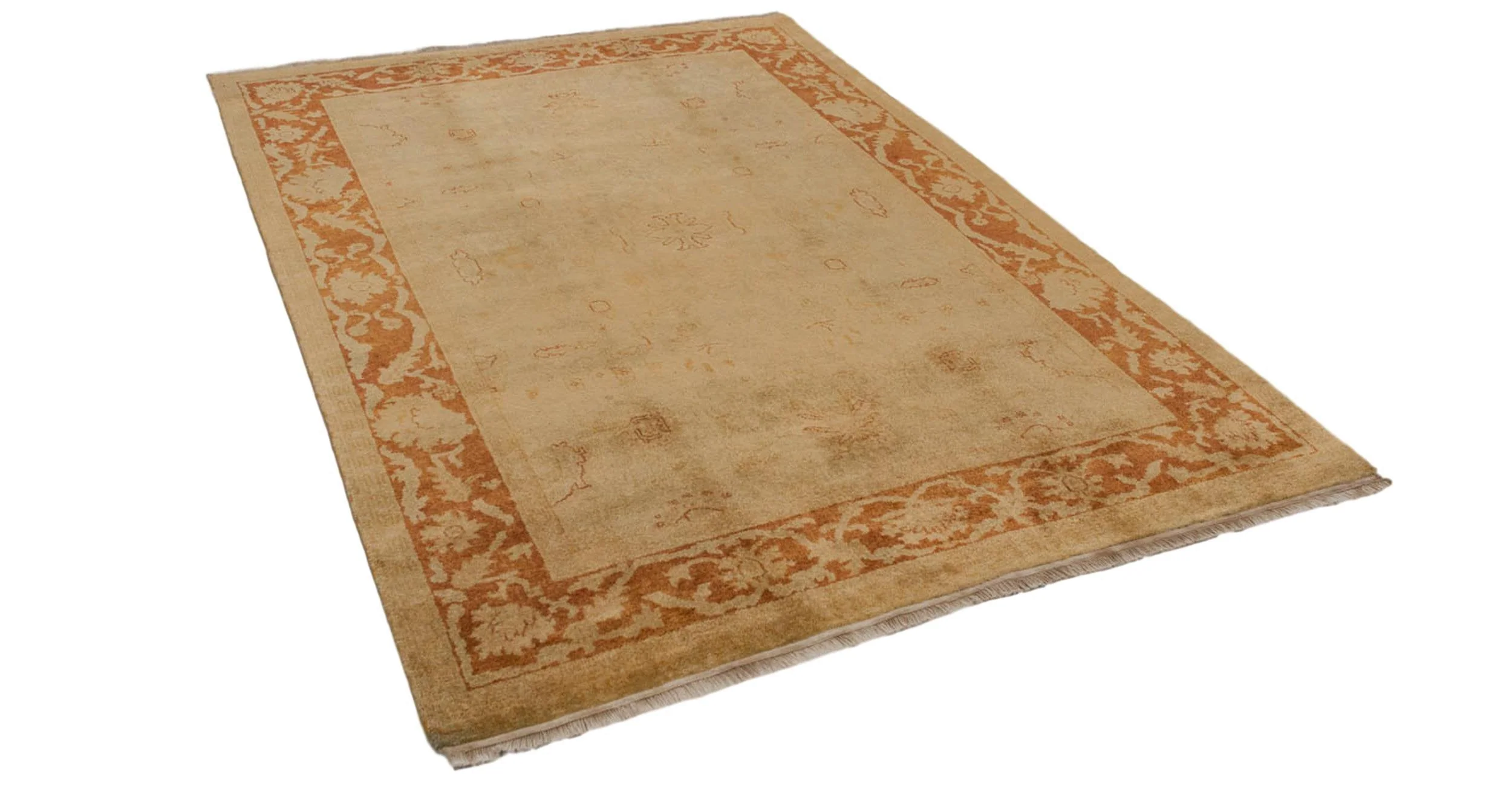 6x9 New Gold Wash Indian Oushak Design Carpet - Image 5