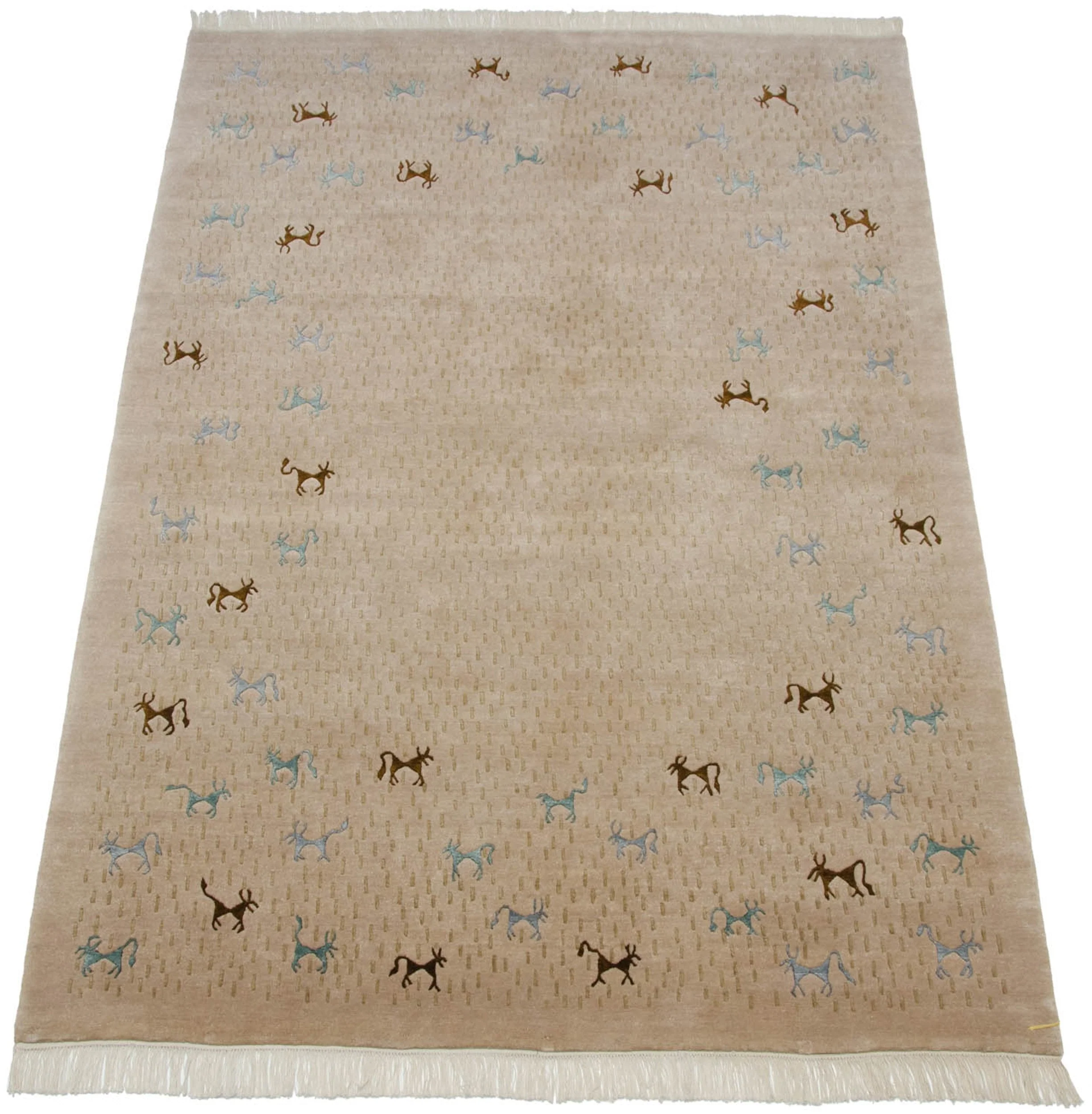 6x9 New Indian Folk Art Design Carpet - Image 3