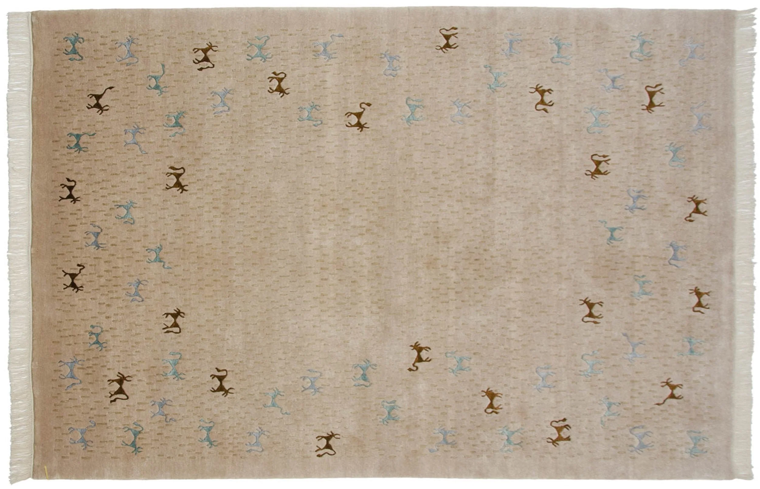 6x9 New Indian Folk Art Design Carpet - Image 8