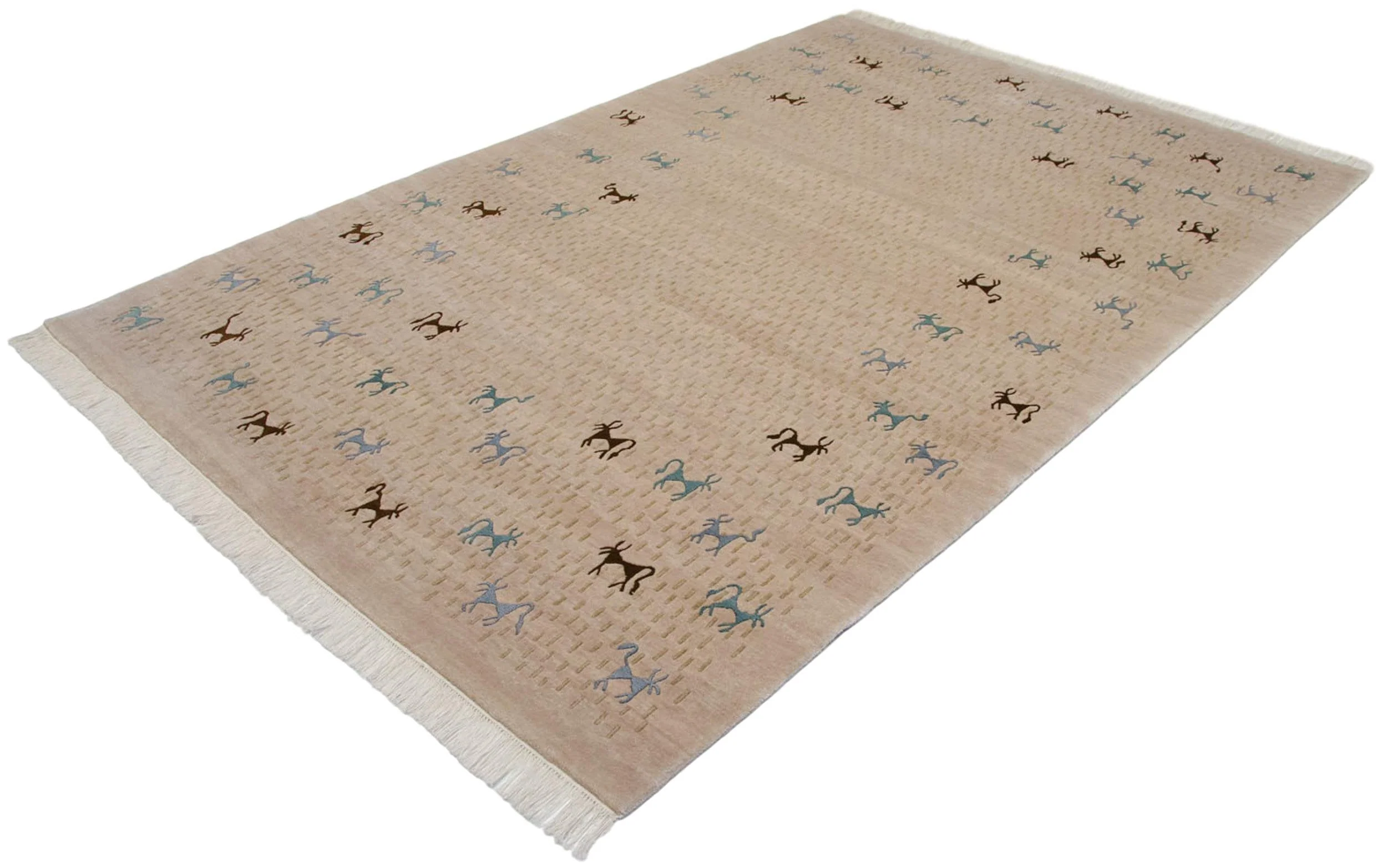 6x9 New Indian Folk Art Design Carpet - Image 9