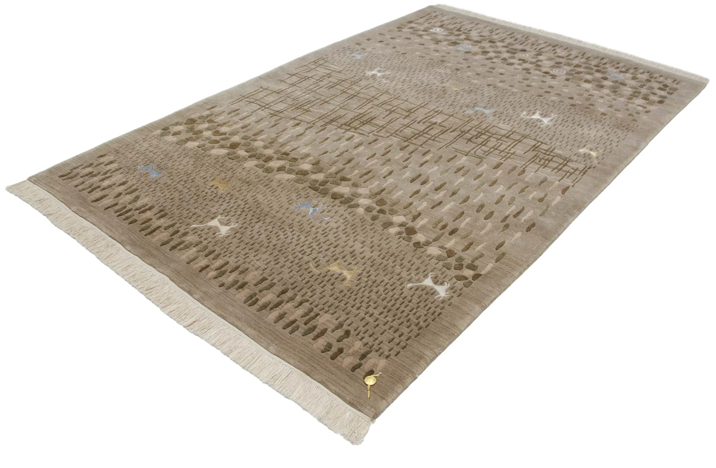 6x9 New Indian Folk Art Design Carpet - Image 10