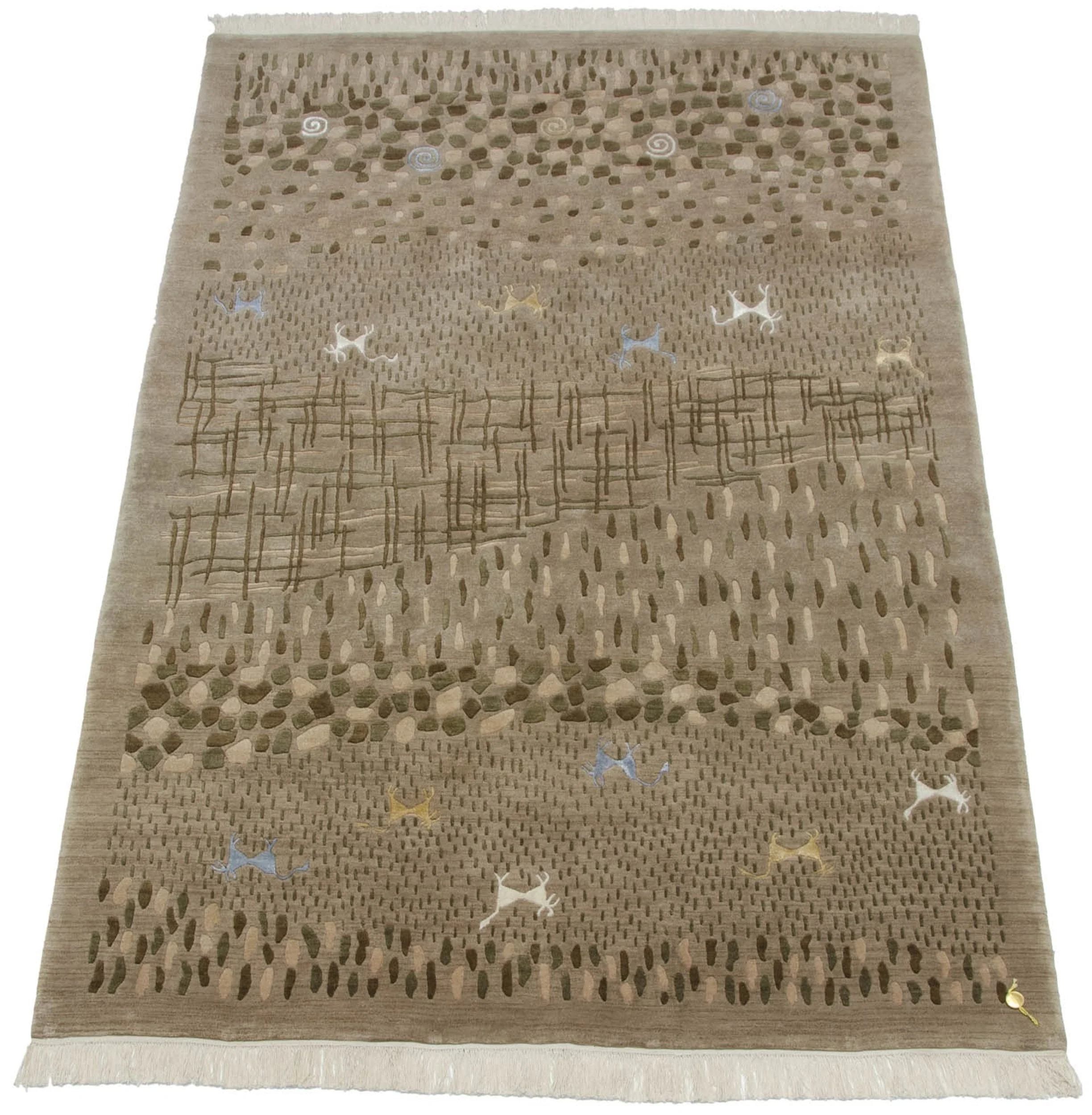 6x9 New Indian Folk Art Design Carpet - Image 3