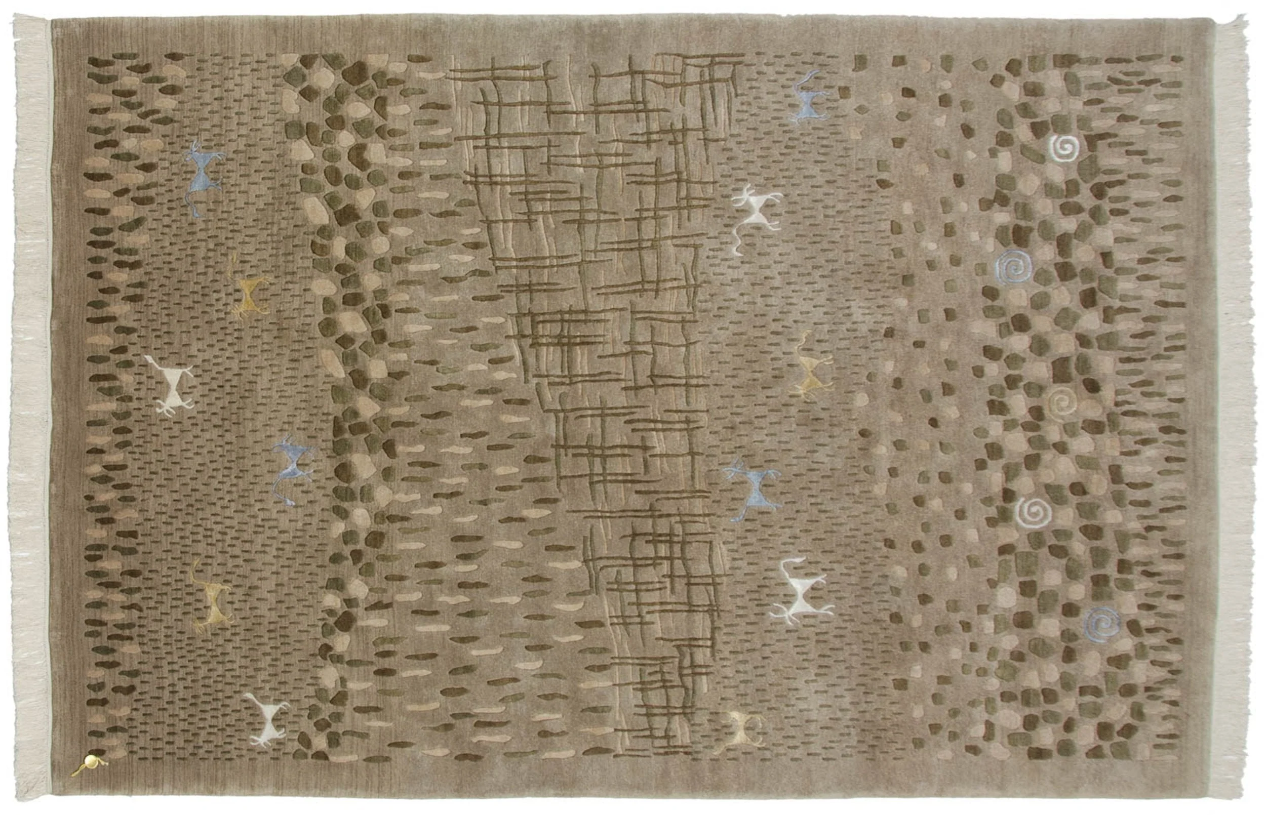 6x9 New Indian Folk Art Design Carpet - Image 8