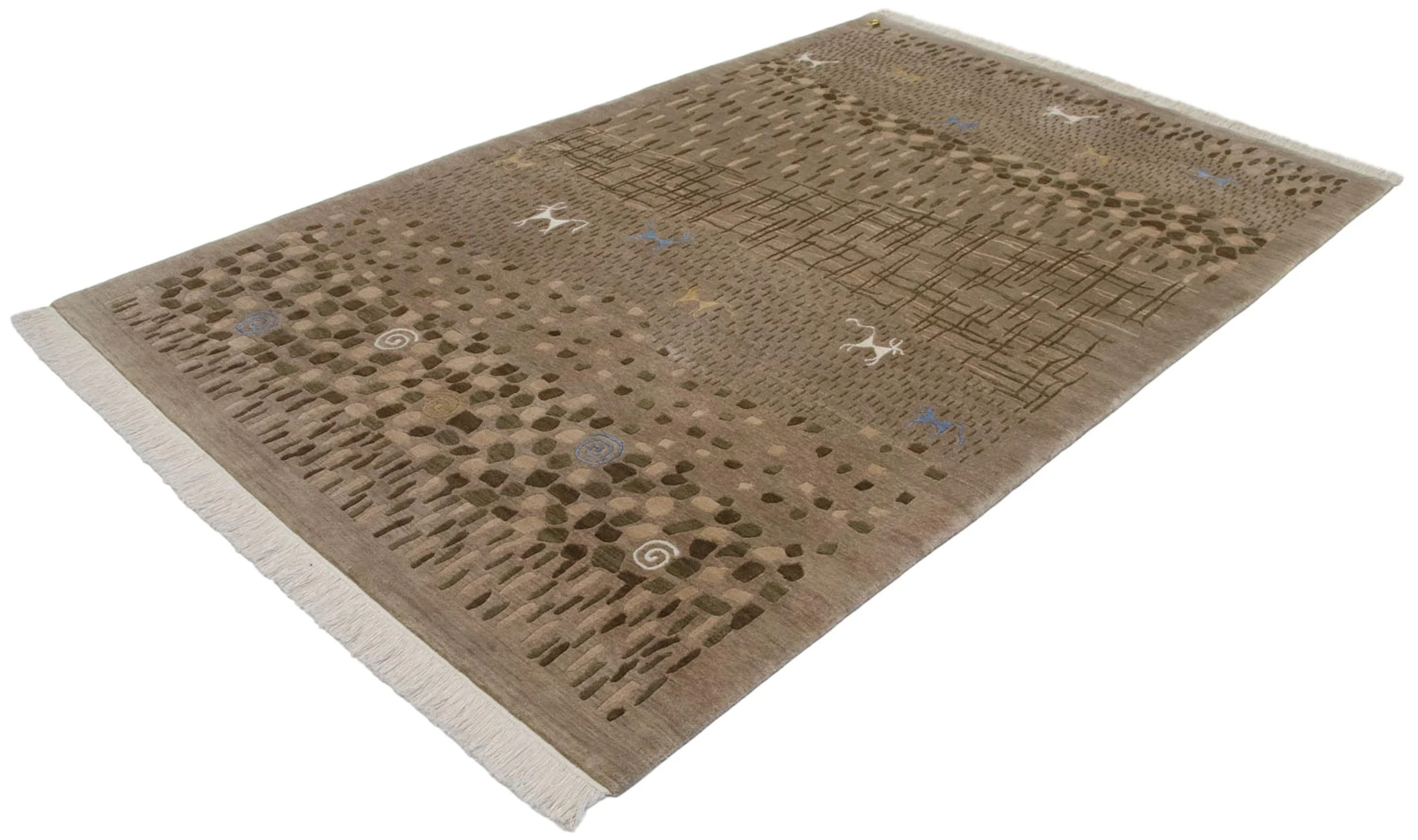 6x9 New Indian Folk Art Design Carpet - Image 9