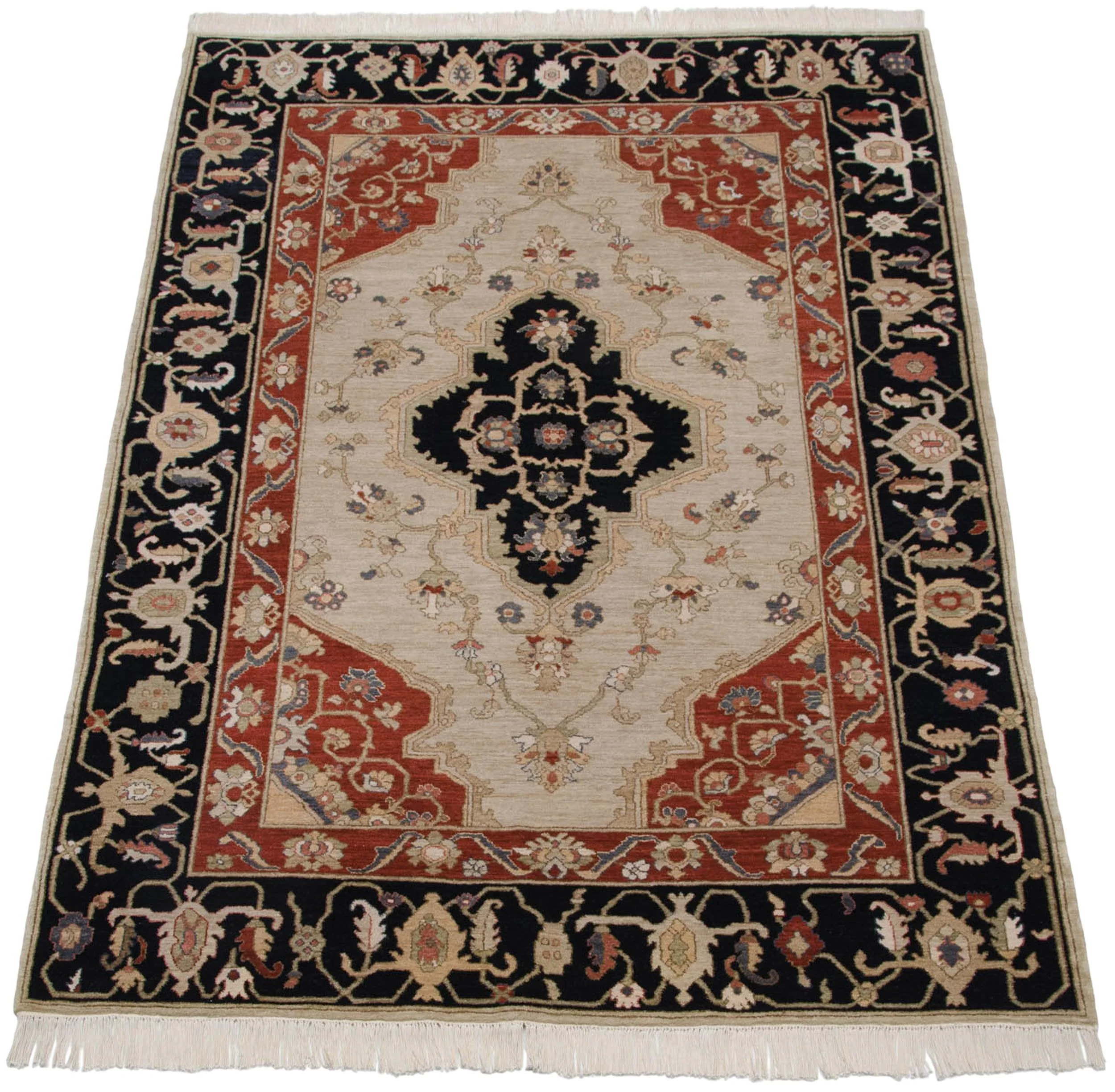 6x9 Vintage Armenian Serapi Design Carpet - Image 3