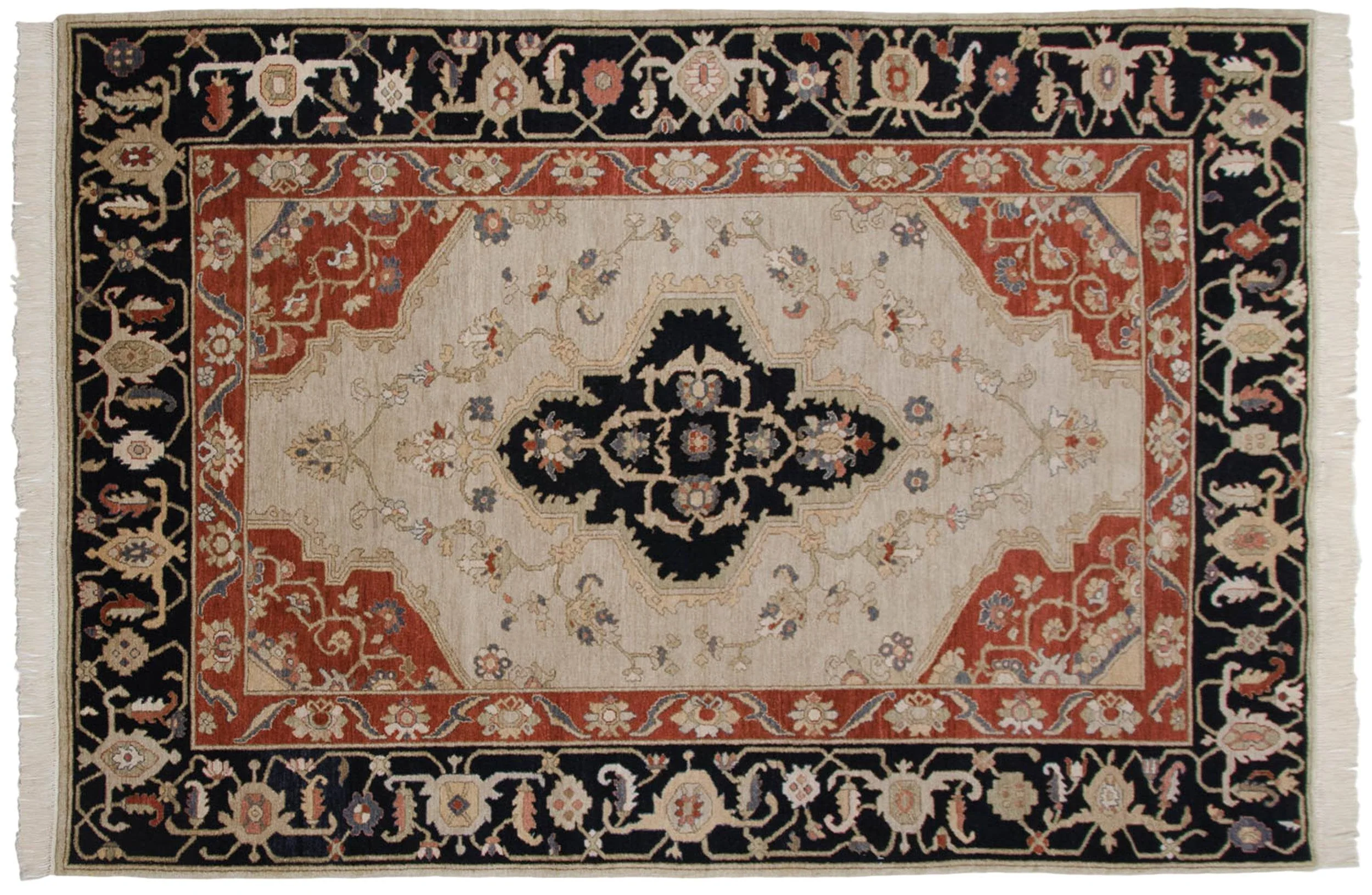 6x9 Vintage Armenian Serapi Design Carpet - Image 9