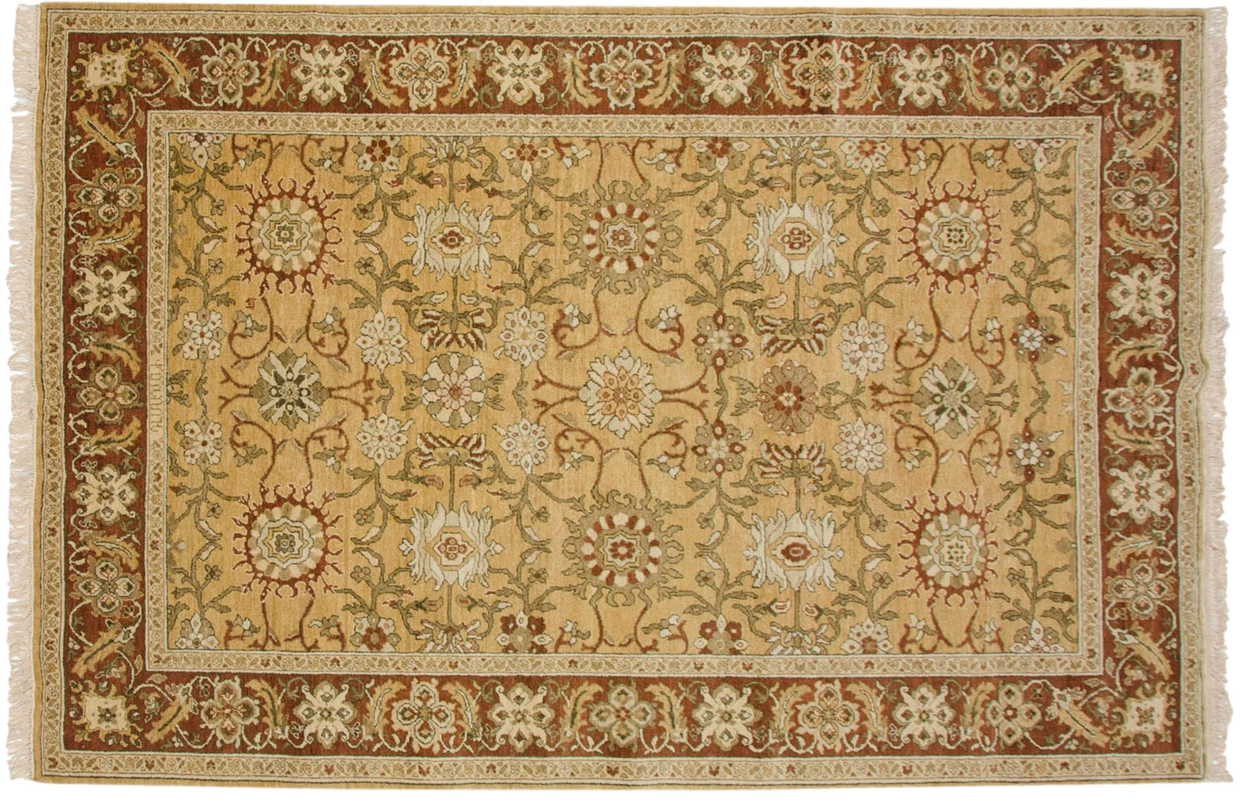 6x9 Vintage Armenian Sultanabad Design Carpet - Image 6