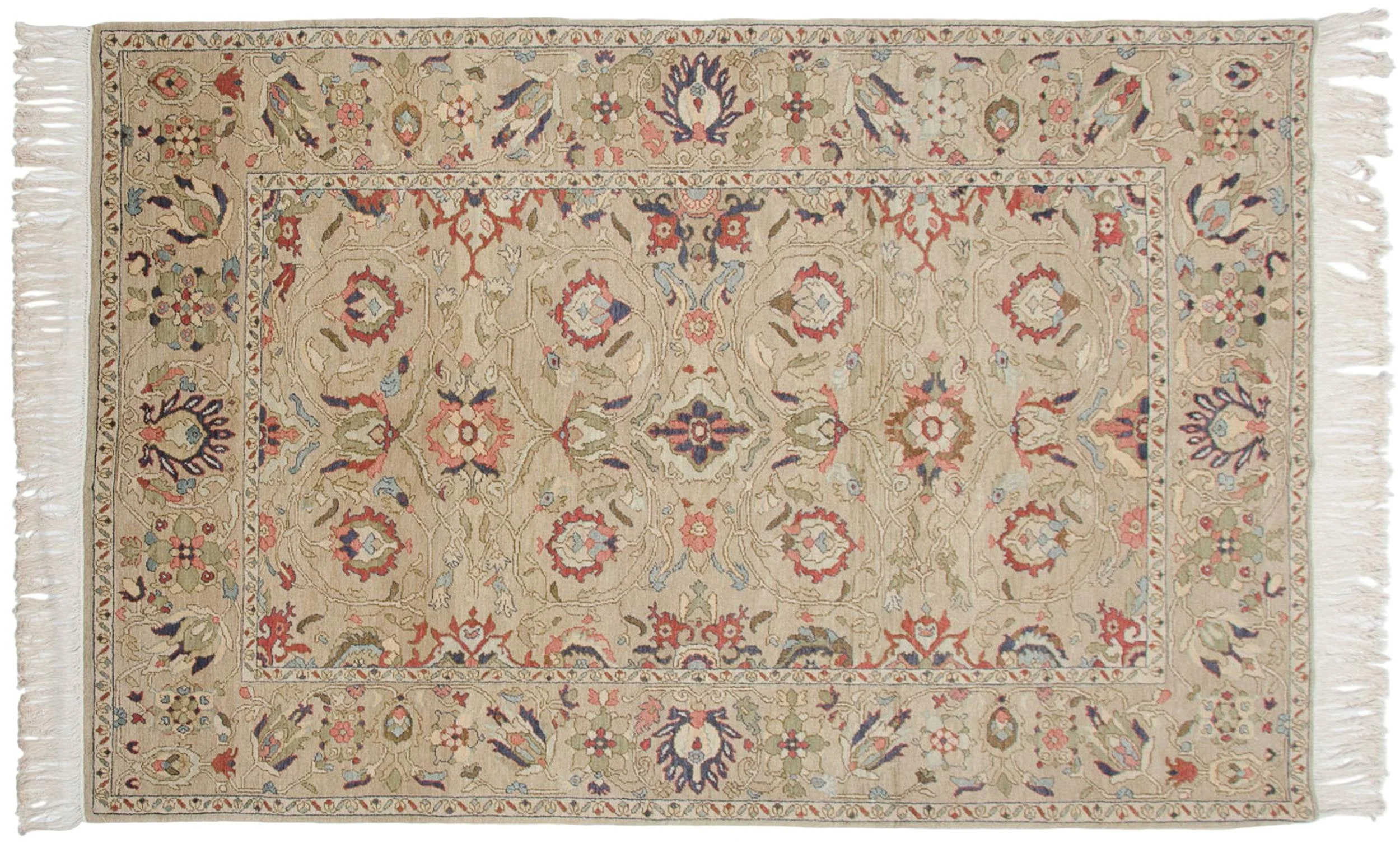 6x9 Vintage Armenian Sultanabad Design Carpet - Image 9