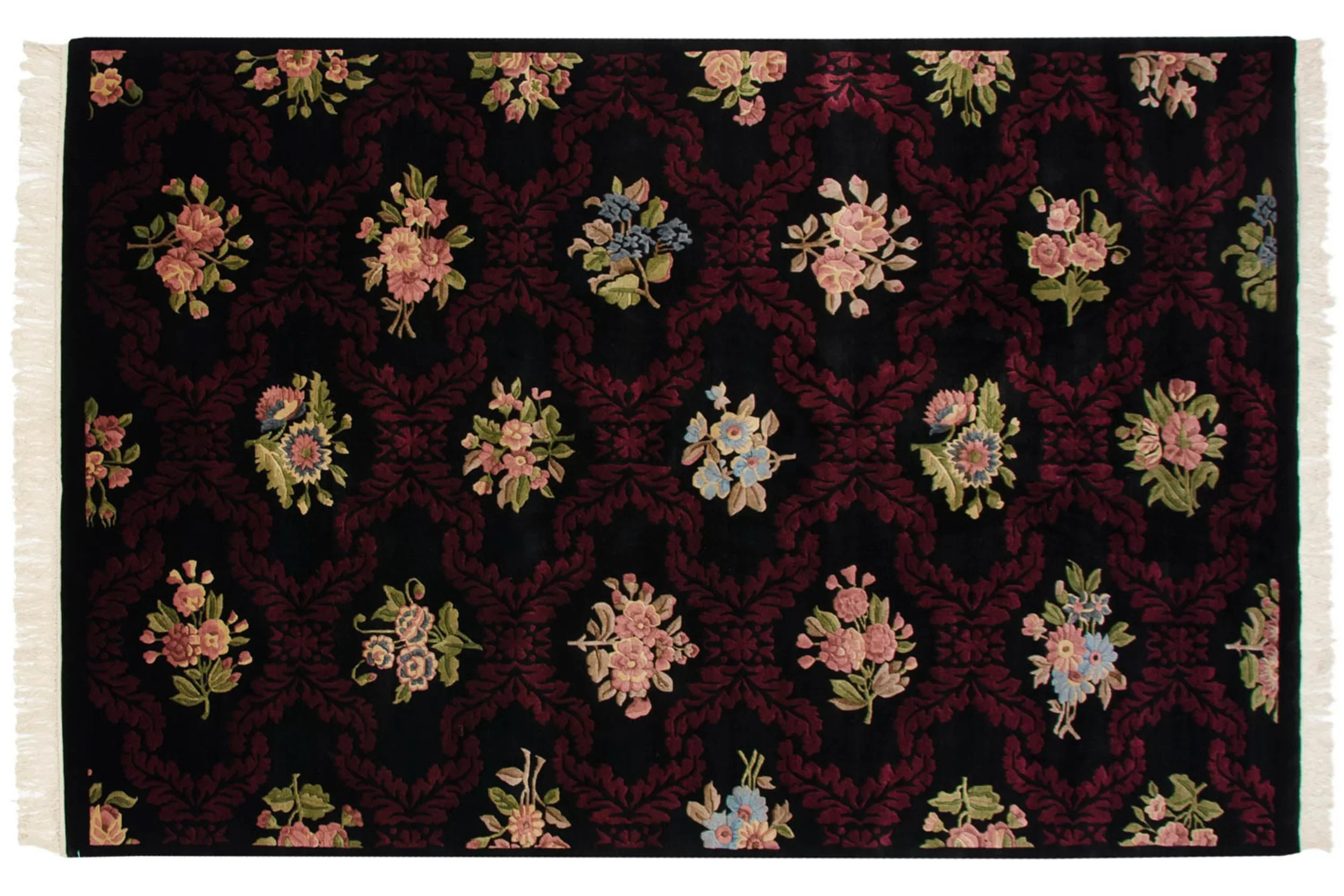 6x9 Vintage Contemporary Indian Aubusson Design Carpet - Image 2