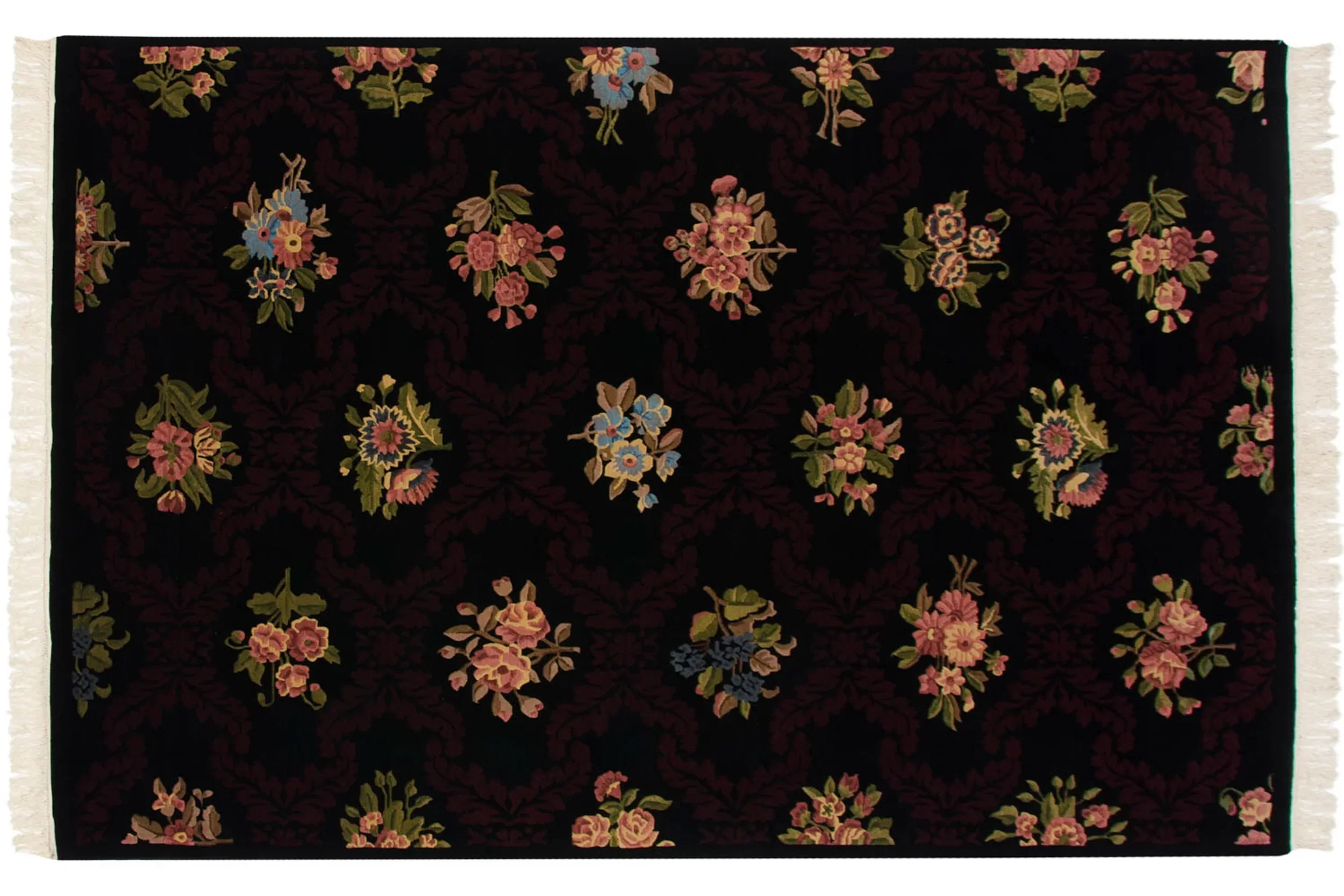6x9 Vintage Contemporary Indian Aubusson Design Carpet - Image 8
