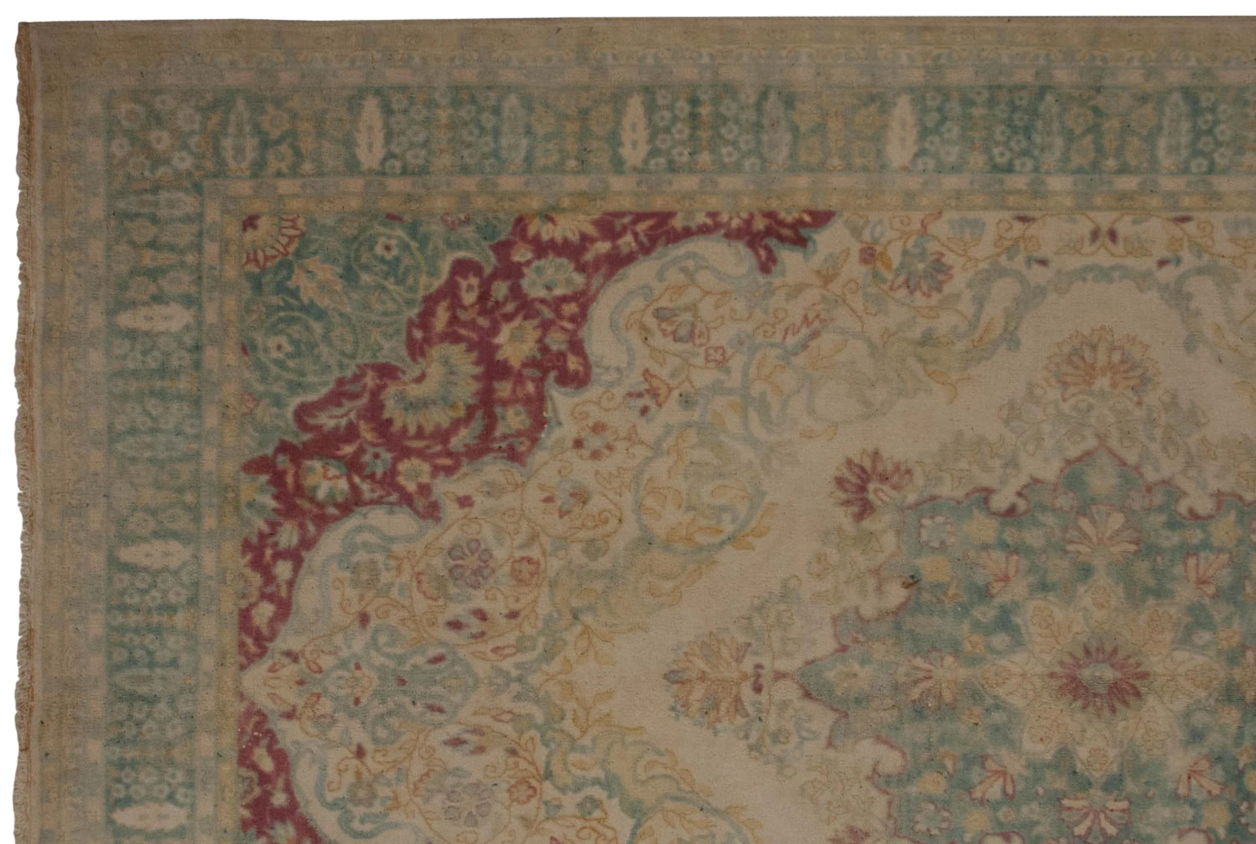 6x9 Vintage Distressed Bulgarian Kerman Design Carpet - Image 3
