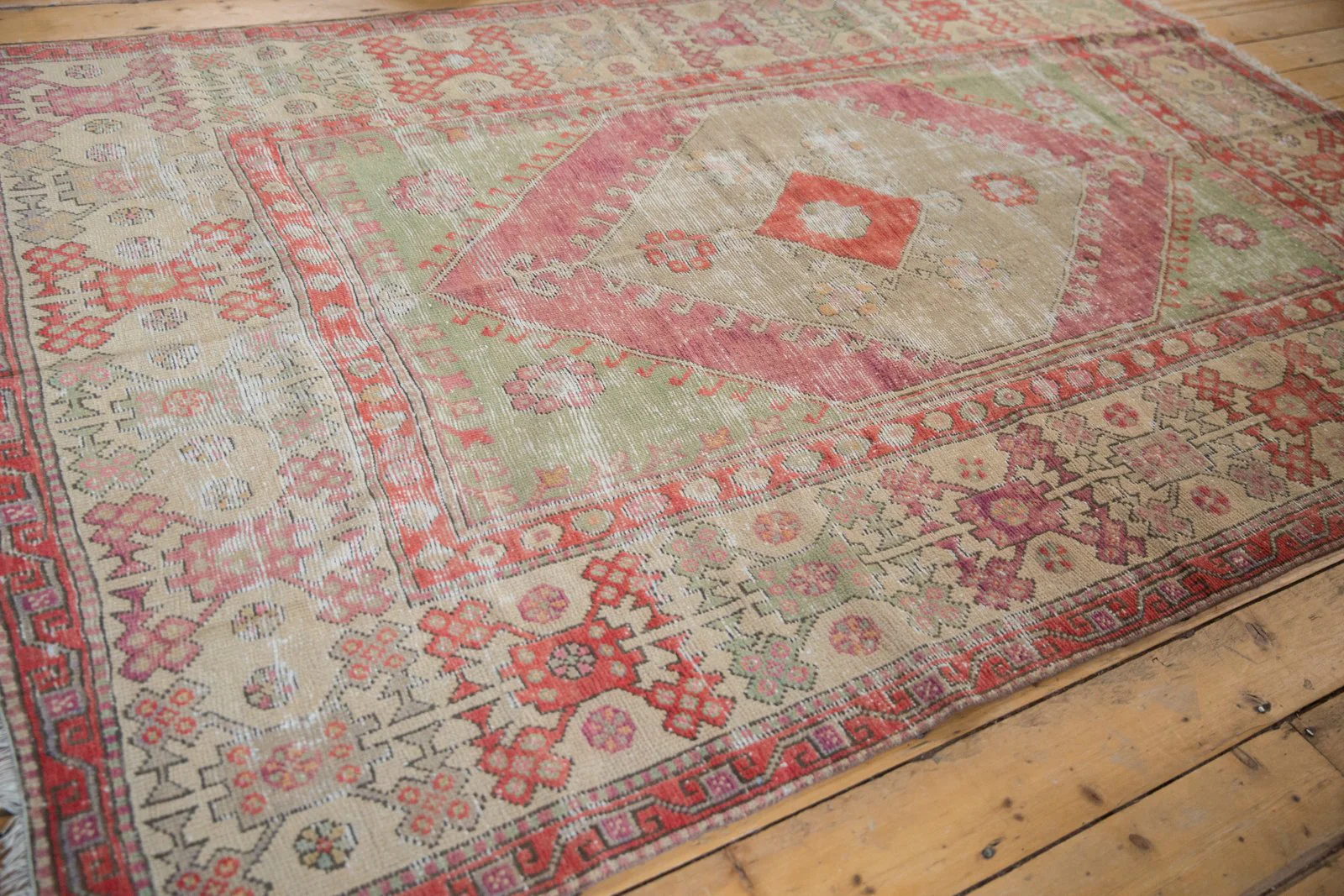 6x9 Vintage Distressed Oushak Carpet - Image 10