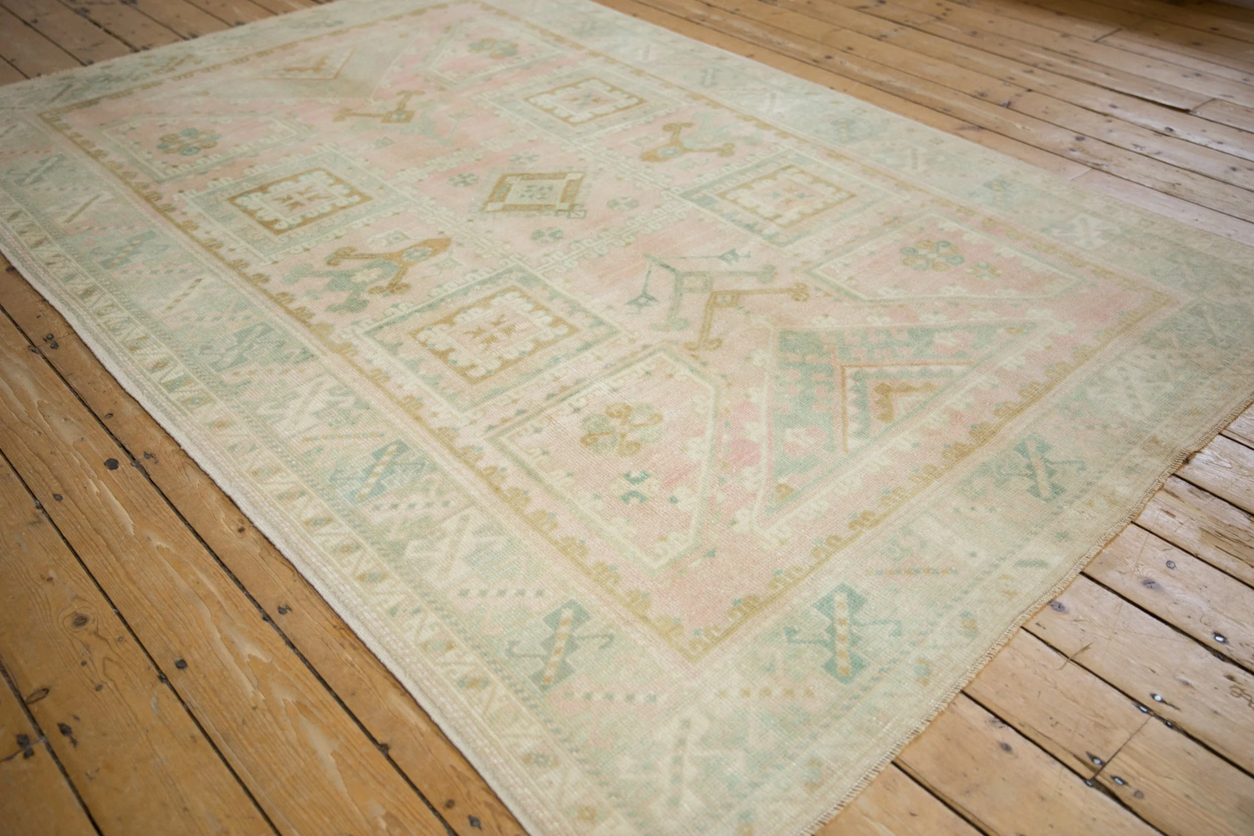 6x9 Vintage Distressed Oushak Carpet - Image 4