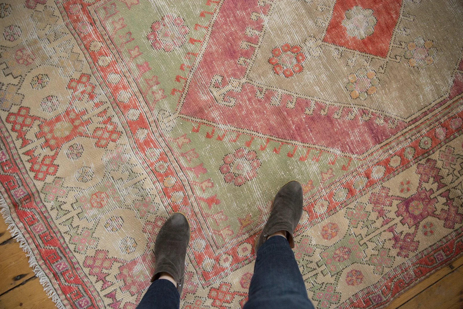6x9 Vintage Distressed Oushak Carpet - Image 2