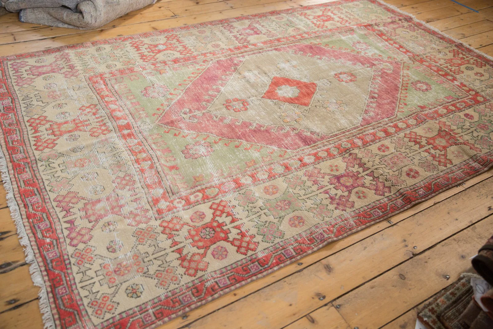 6x9 Vintage Distressed Oushak Carpet - Image 3