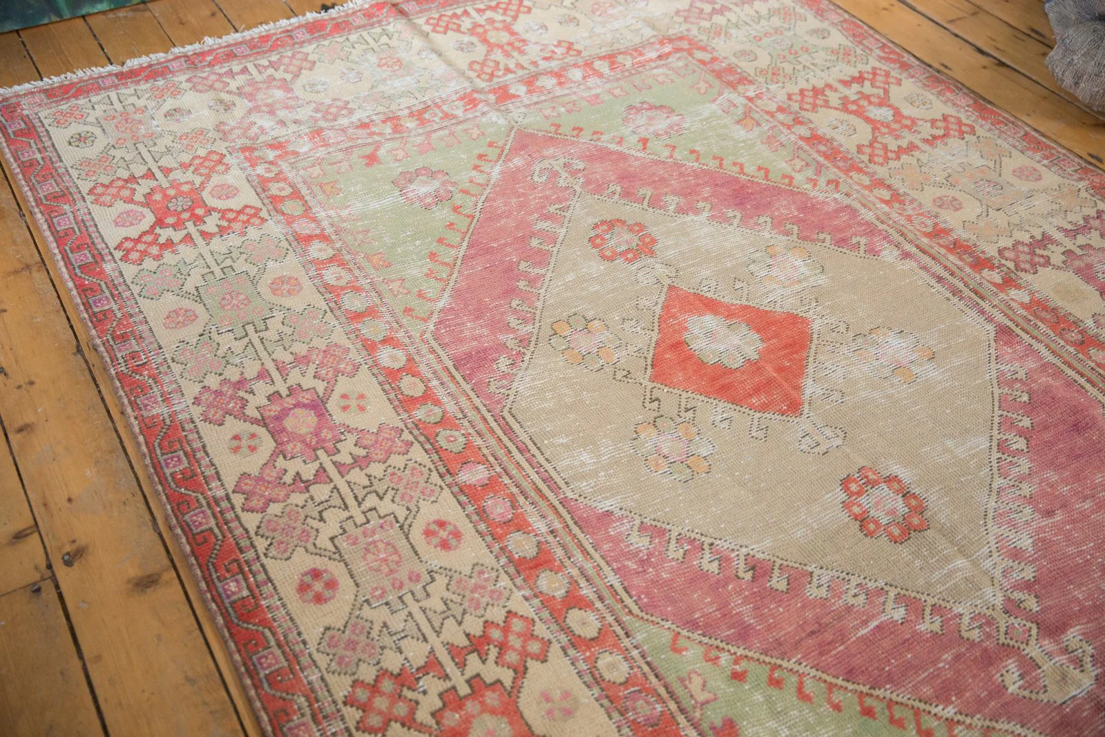 6x9 Vintage Distressed Oushak Carpet - Image 8